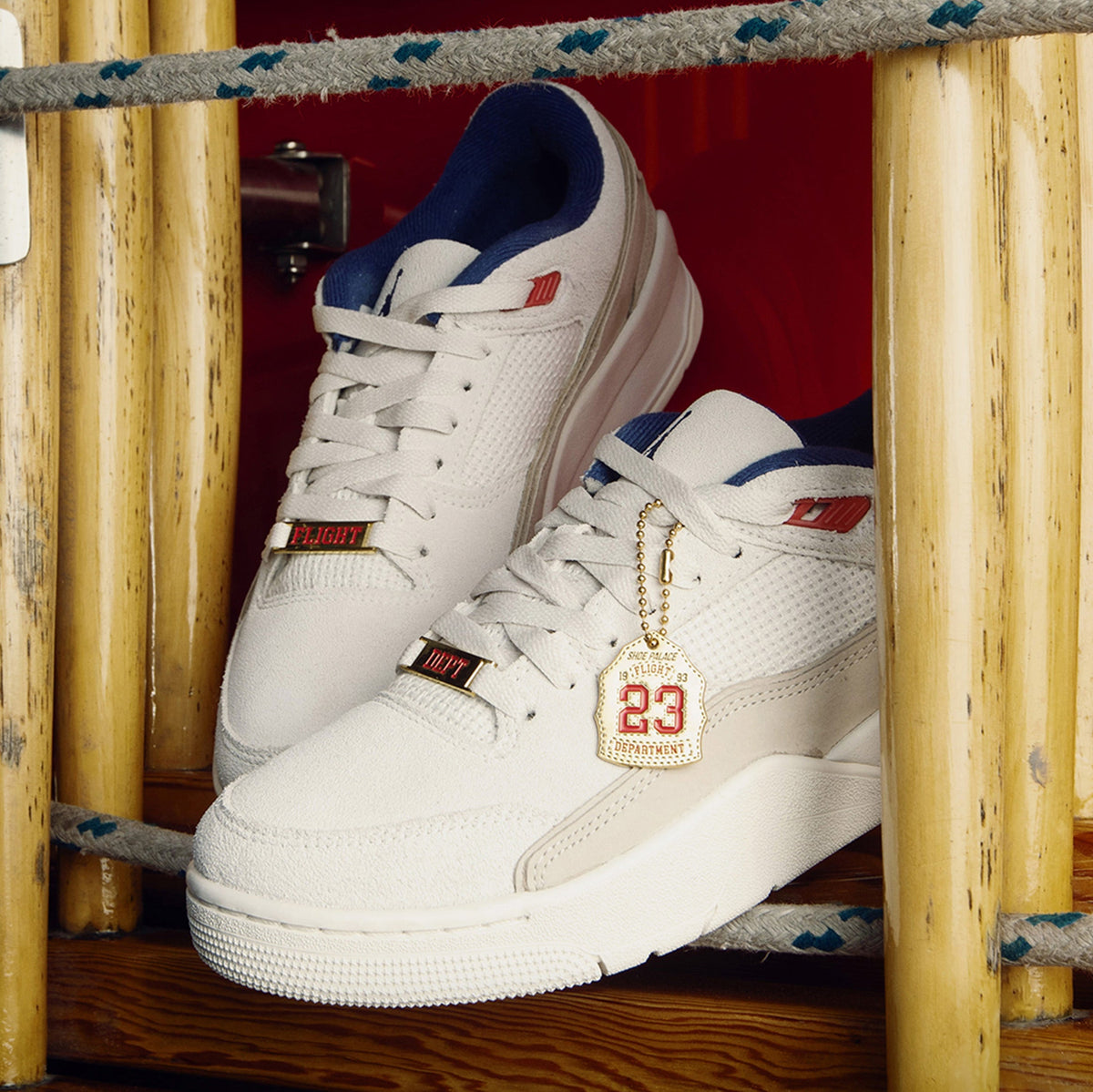 Exclusive Flight Court Mens Basketball Shoes (Phantom/Deep Royal Blue/Chile Red) — 7 — Alternate View 7
