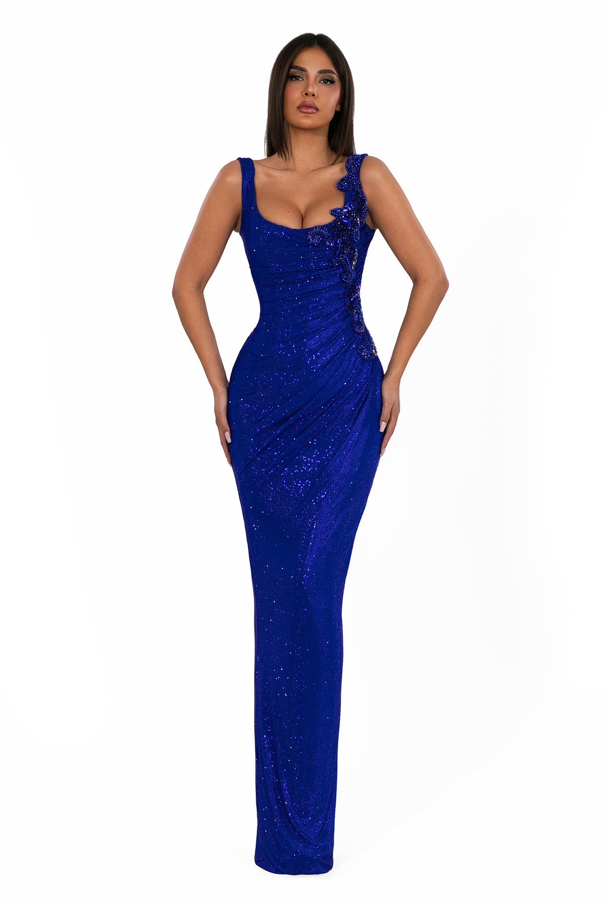 Exclusive Embellished Shimmer Gown (Limited Availability) — XS — Front View
