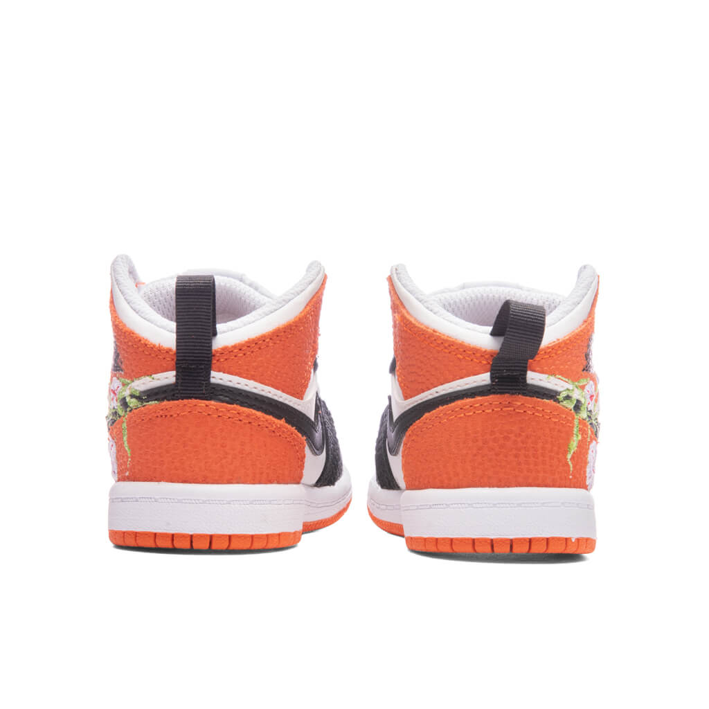Jordan 1 Mid SE (TD) Toddler Basketball Sneakers – White/Starfish/Vivid Green – DQ8391-100