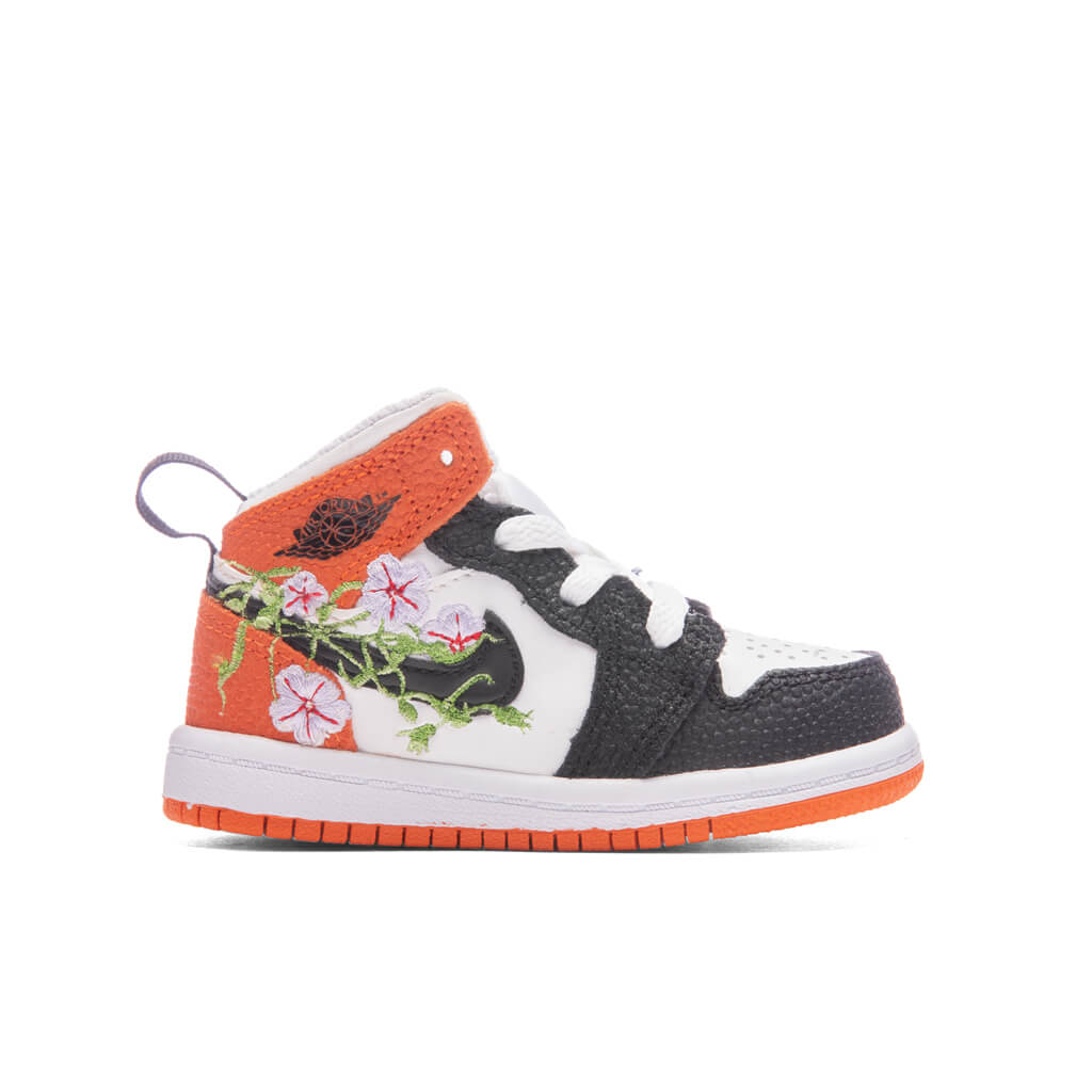 Jordan 1 Mid SE (TD) Toddler Basketball Sneakers – White/Starfish/Vivid Green – DQ8391-100