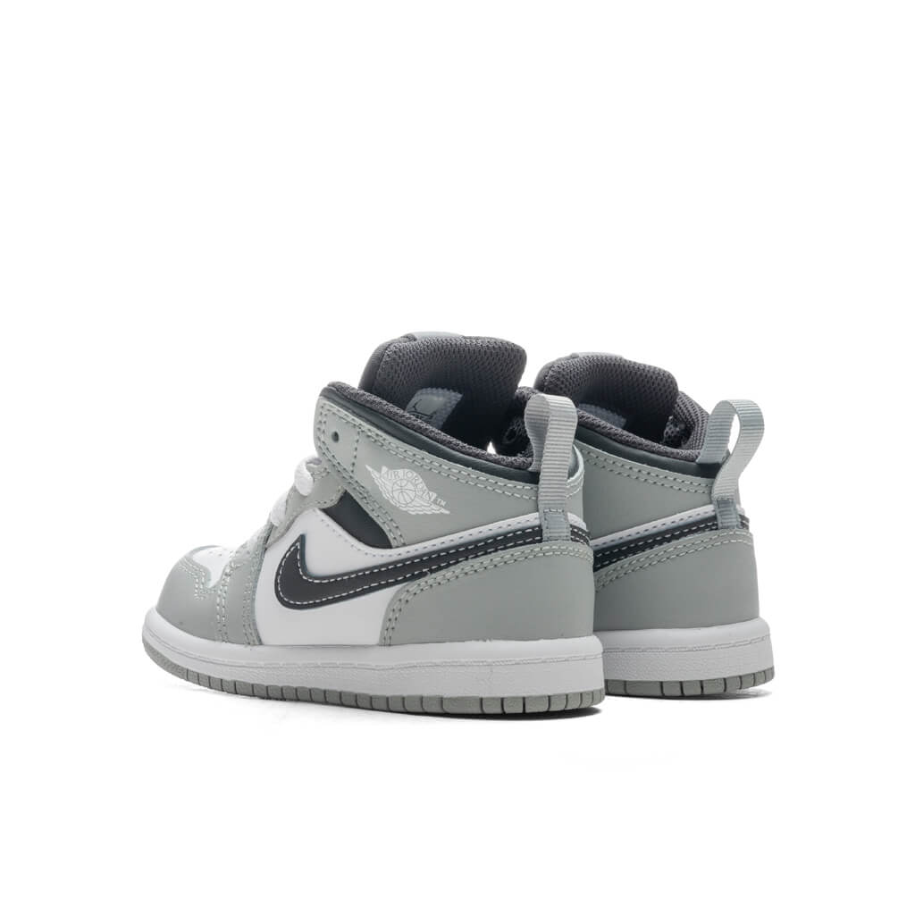 Jordan 1 Mid (TD) Preschool Sneakers – Light Smoke Grey/White/Anthracite – 640735-078