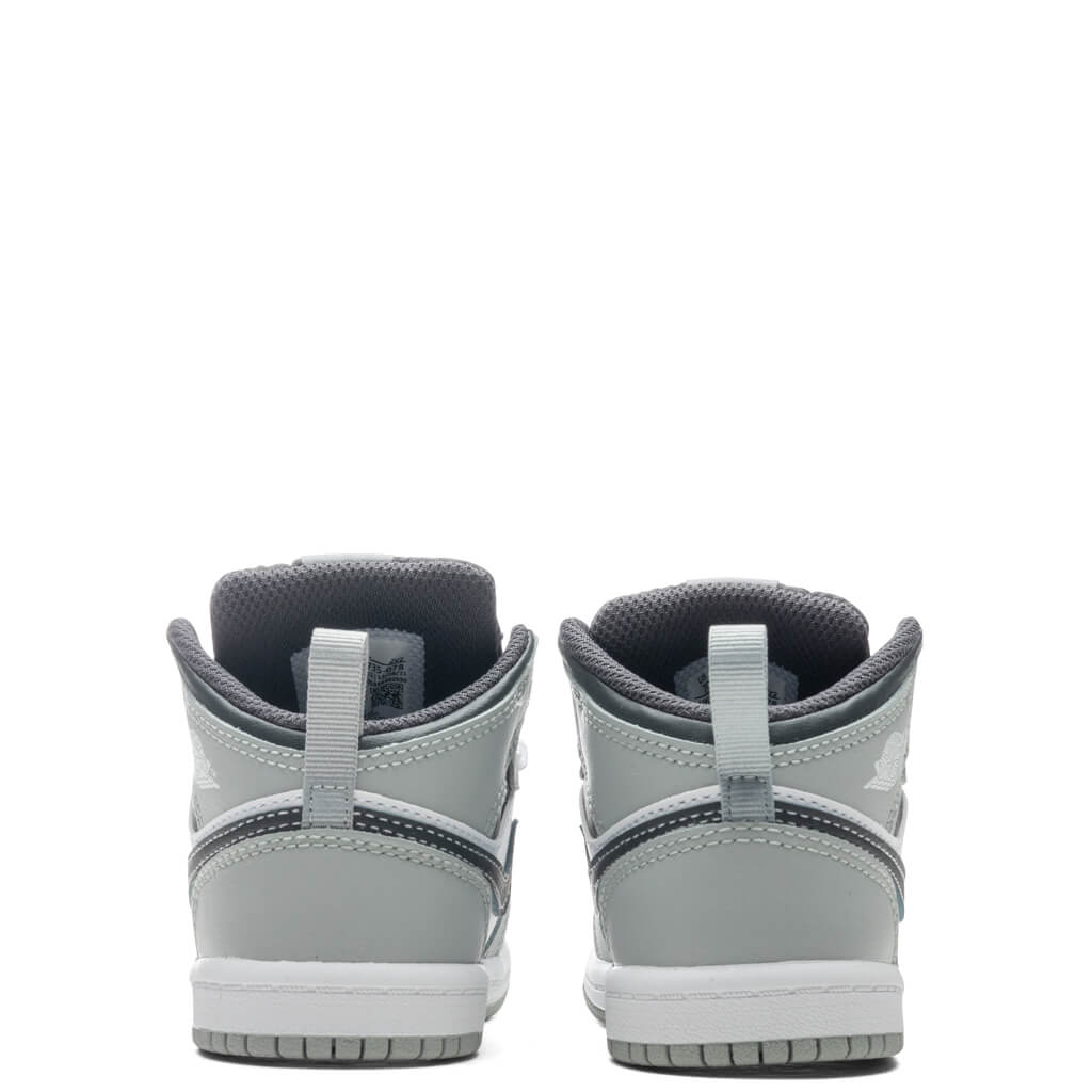 Jordan 1 Mid (TD) Preschool Sneakers – Light Smoke Grey/White/Anthracite – 640735-078