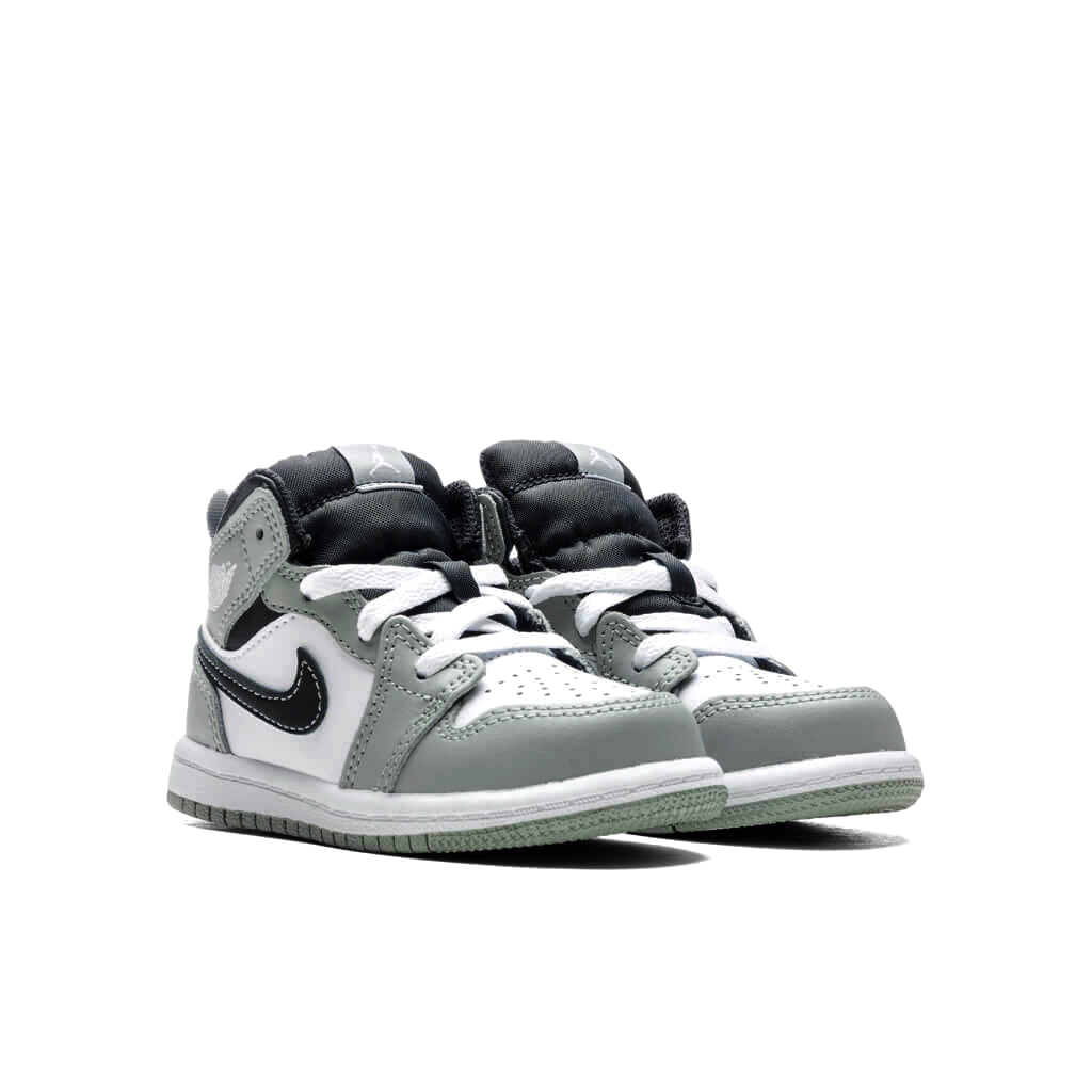 Jordan 1 Mid (TD) Preschool Sneakers – Light Smoke Grey/White/Anthracite – 640735-078