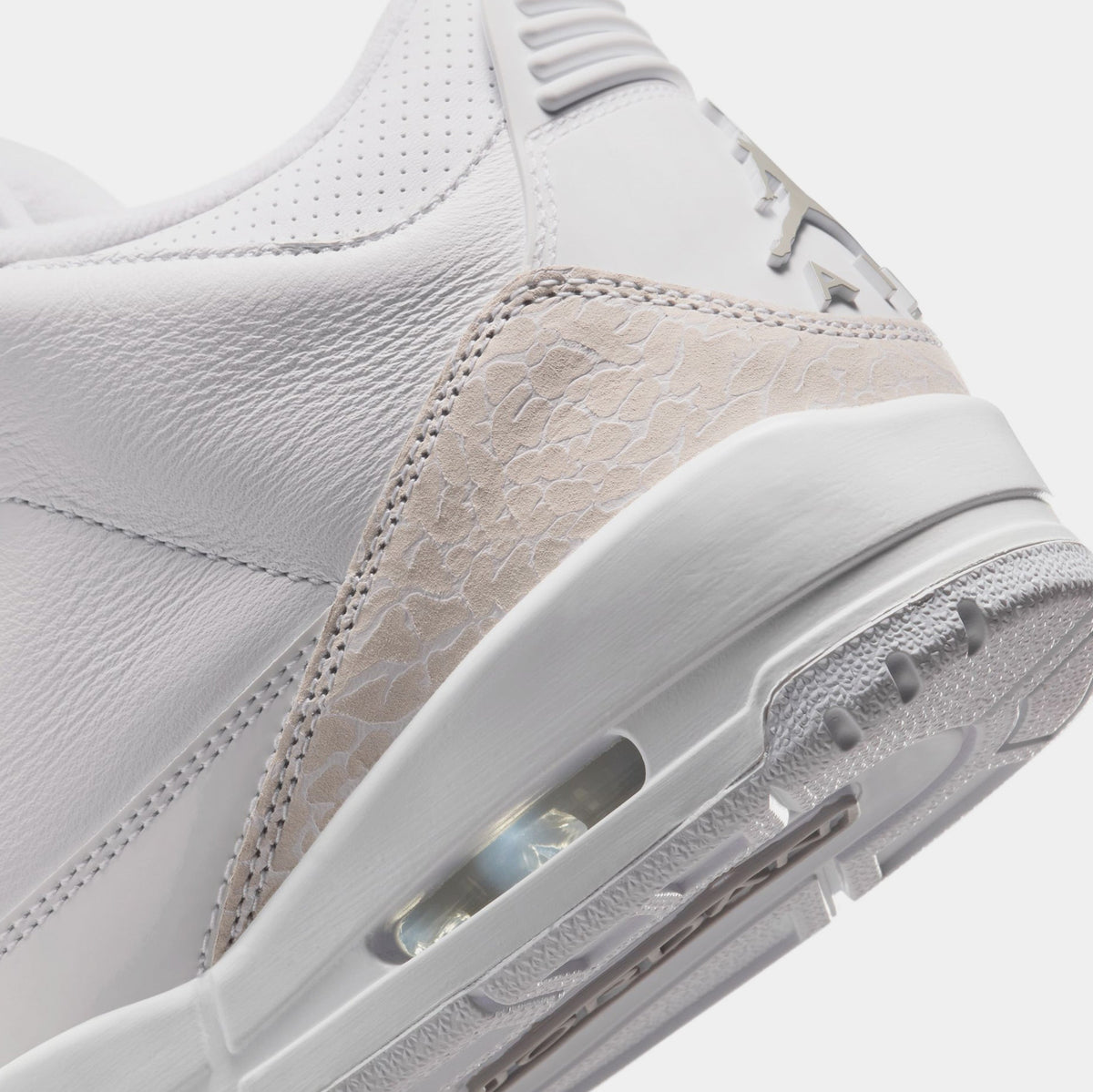 Exclusive Air Jordan 3 Retro White And Silver Mens Lifestyle Shoes (White/Metallic Silver) Free Shipping — 7 — Lifestyle View