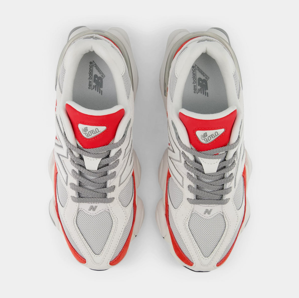 Exclusive 9060 Mens Running Shoes (White/Grey/Red) — 8 — Back View