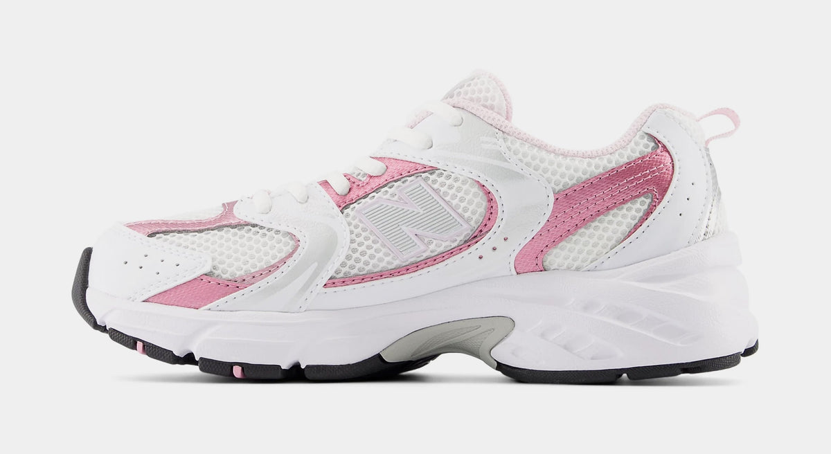 Exclusive 530 Grade School Running Shoes (White/Pink Sugar) — 3.5Y — Back View