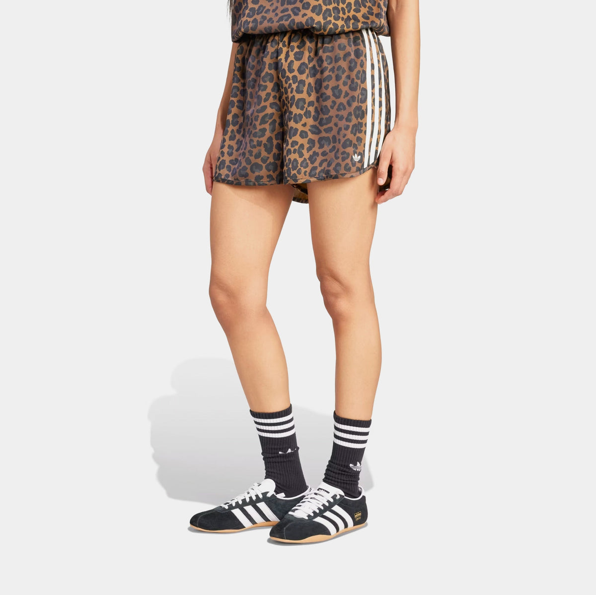 Exclusive Originals Leopard Satin Womens Shorts (Multi Color/Bronze Strata) — XS — Front View