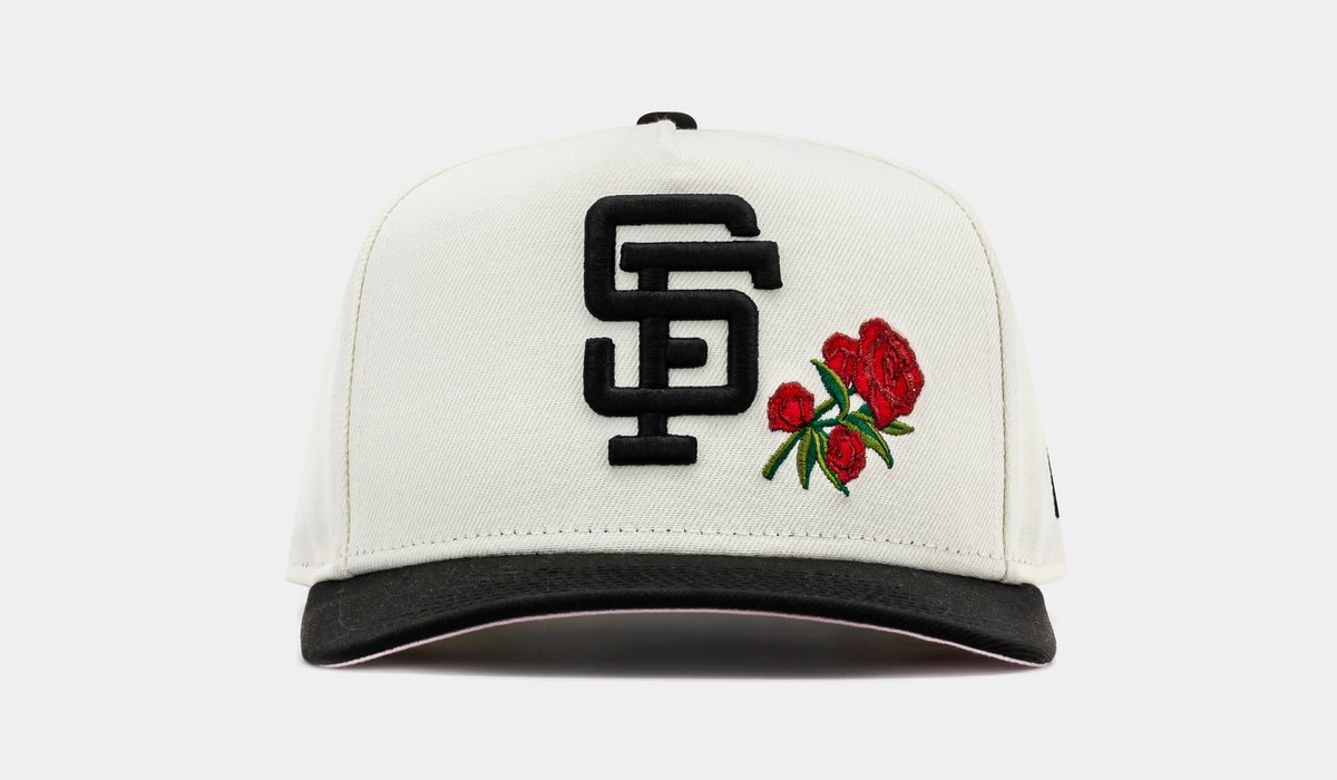 Exclusive Shoe Palace Exclusive San Francisco Giants Curve Rose 950AF Snapback Mens Hat (Beige/Black) — OS — Front View