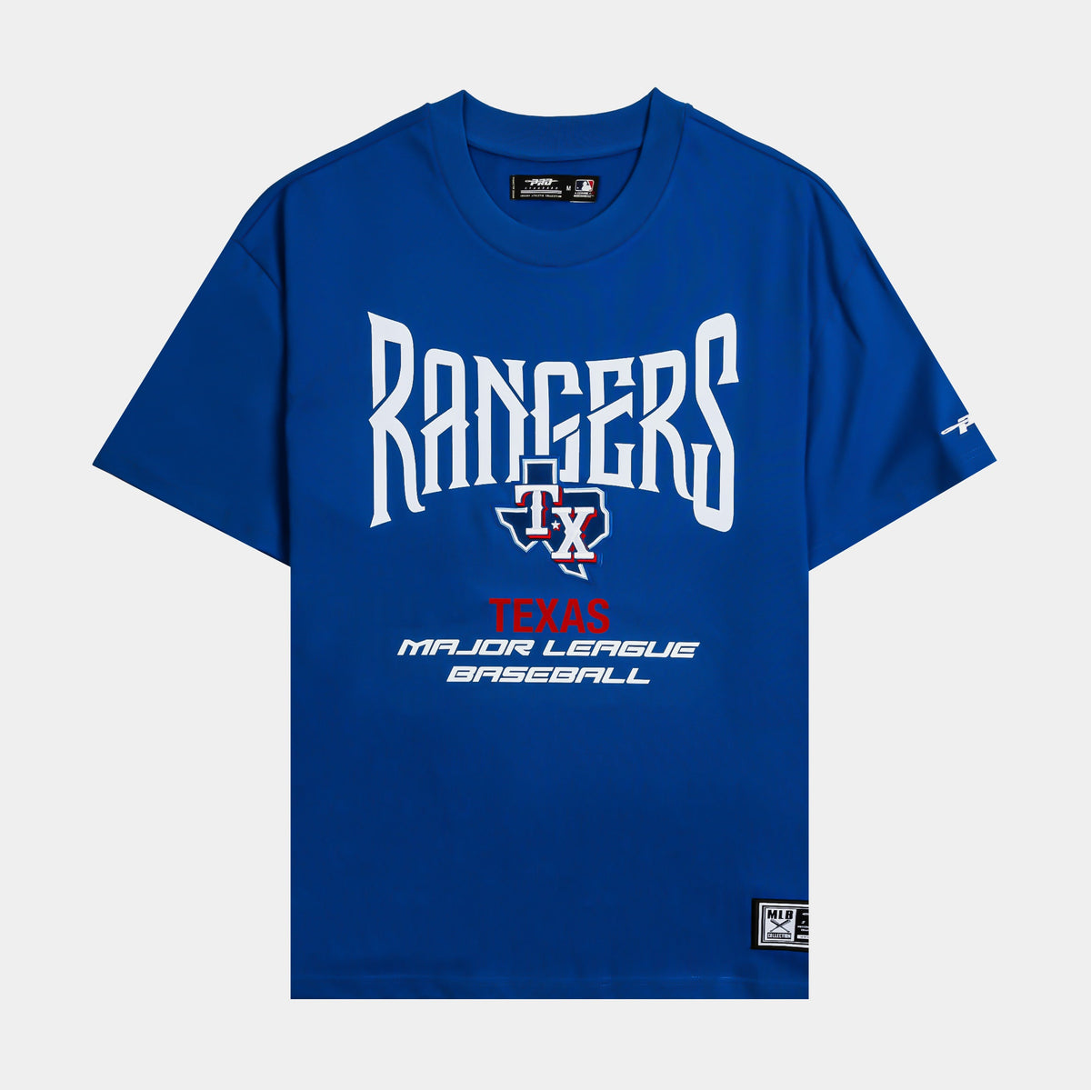 Exclusive Texas Rangers City Tour Mens Short Sleeve Shirt (Blue/White/Red) — S — Front View