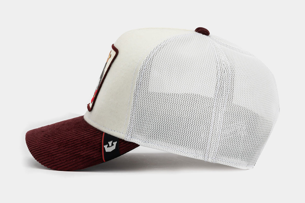 Exclusive Retsoor Trucker Mens Hat (Red/White) — OS — Side View