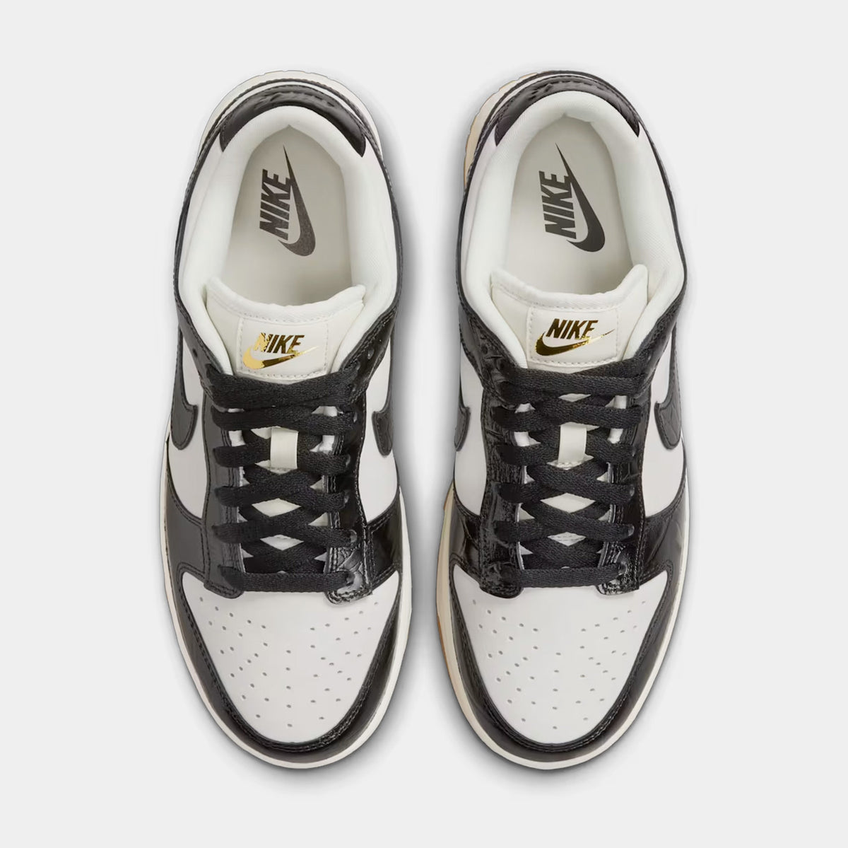 Exclusive Dunk Low LX Black and Phantom Womens Lifestyle Shoes (Black/Phantom/Gum) — 5 — Side View