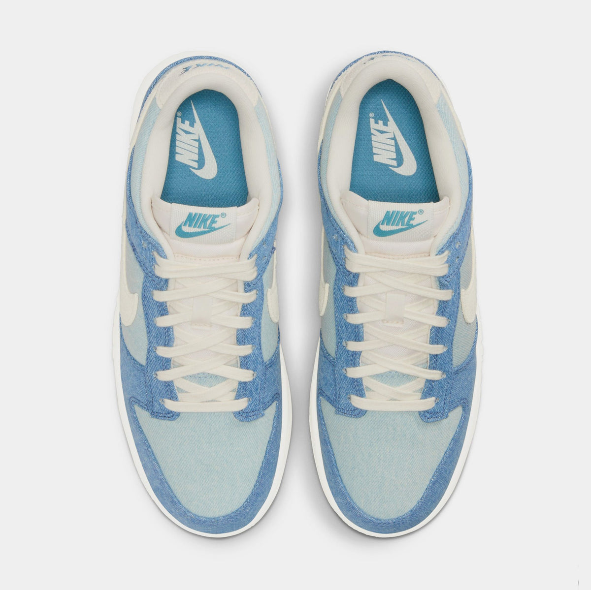 Exclusive Dunk Low Womens Lifestyle Shoes (Smokey Blue/Pale Ivory/Denim Turquoise/Ochre) — 5 — Side View