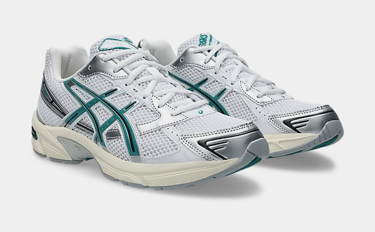 Exclusive Gel 1130 Mens Running Shoes (White/Rainy Lake) — 4 — Back View