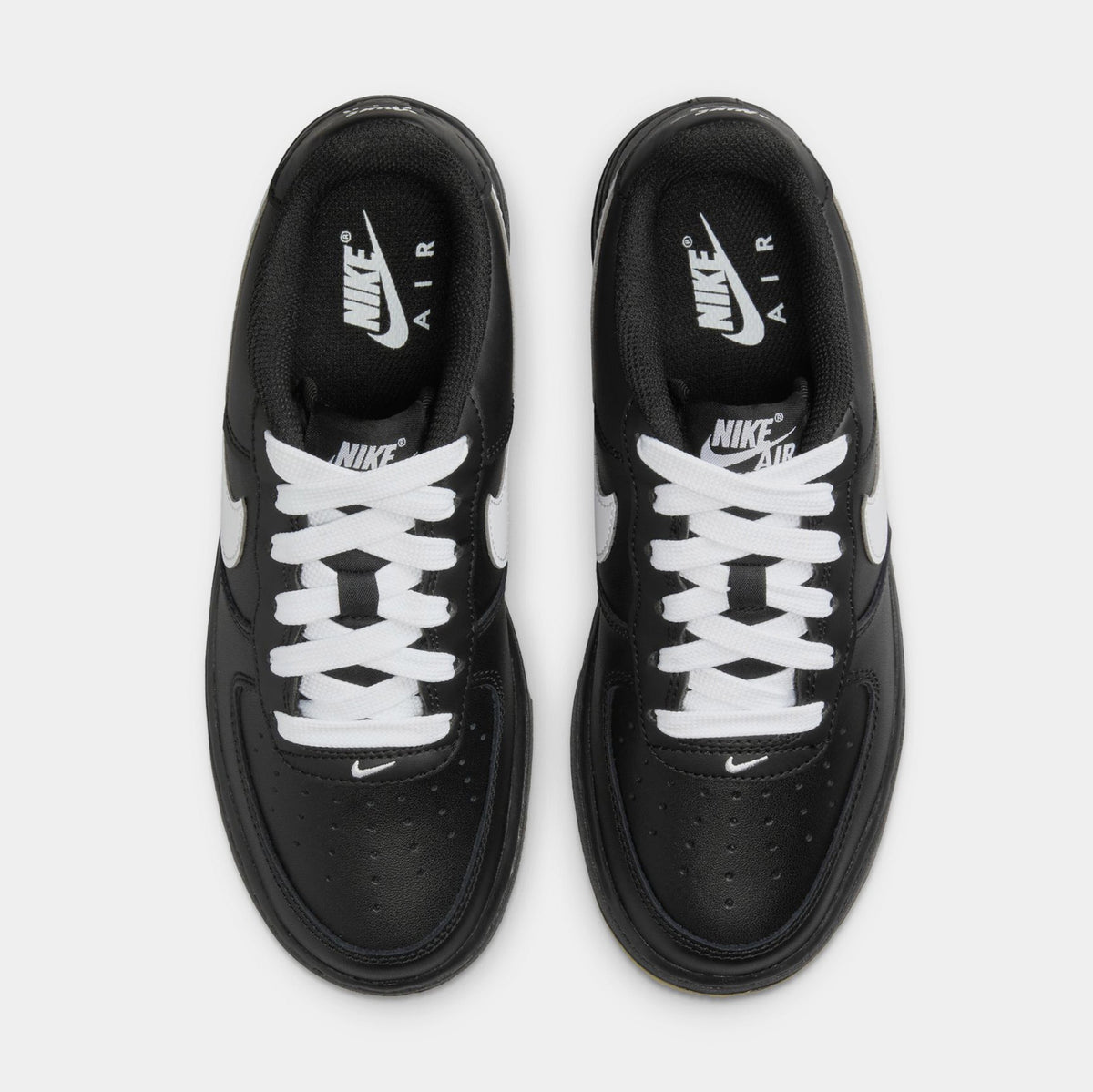 Exclusive Air Force 1 '07 LV8 Grade School Lifestyle Shoes (Black/Gum Light Brown/White) — 1Y — Side View