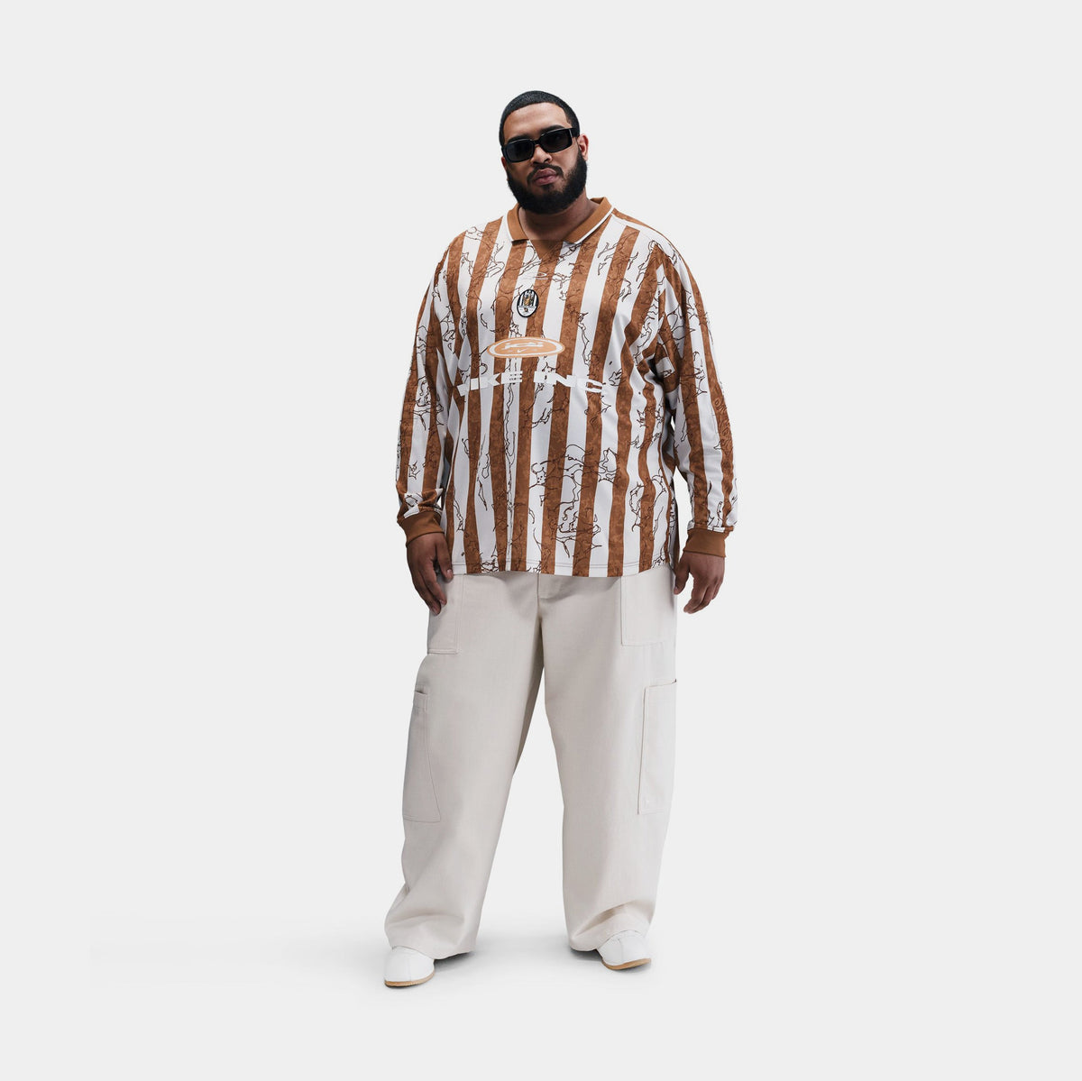 Exclusive Air VCTRY Long Sleeve Mens Jersey (Light British Tan/Phantom/Copper Moon) — S — Front View