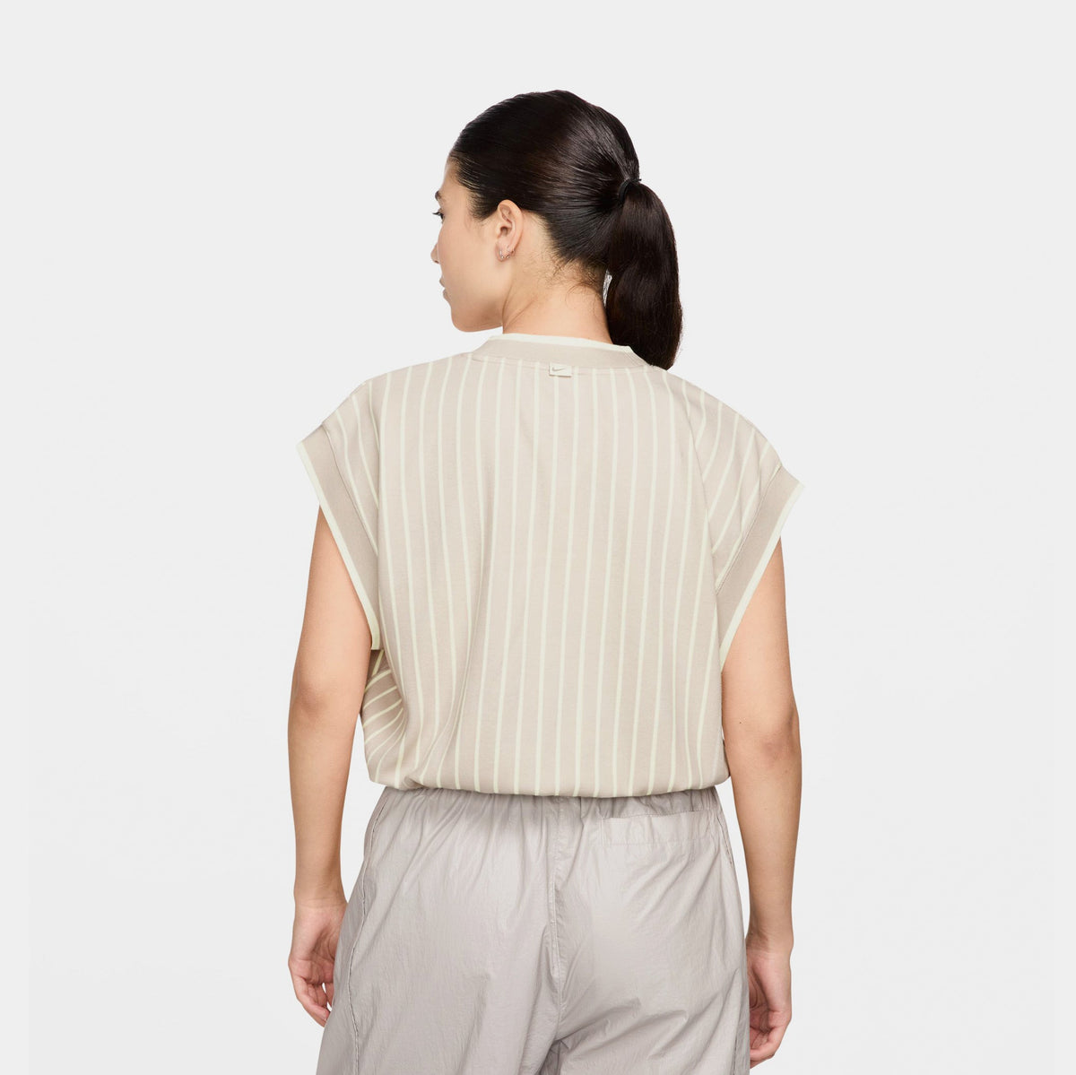 Exclusive NSW Collection Loose Knit Tank Womens Short Sleeve (Light Orewood Brown/Sail/Barely Volt/White) — XS — Side View
