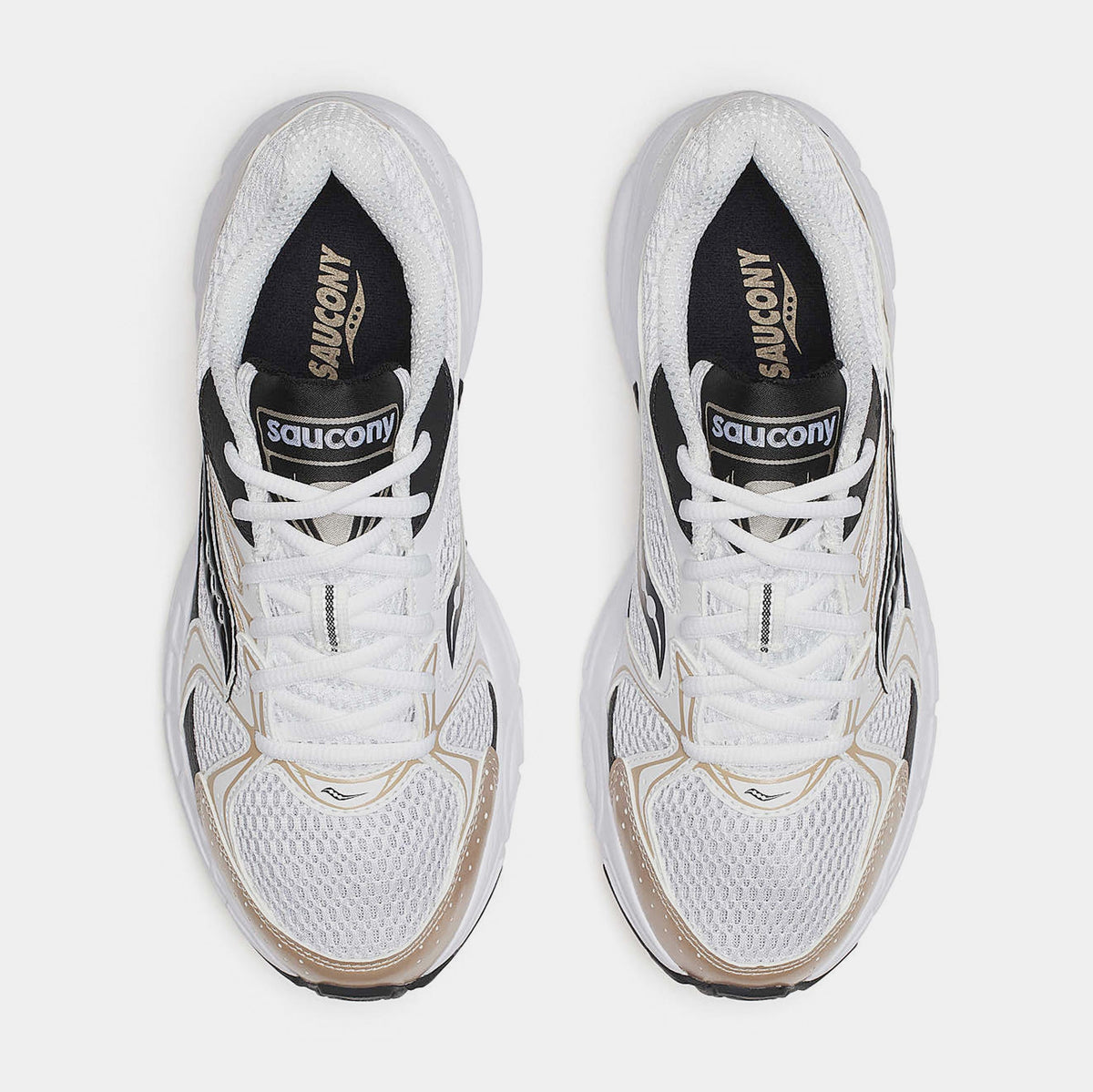 Exclusive Ride Millennium Mens Running Shoes (White/Gold/Black) — 5 — Side View