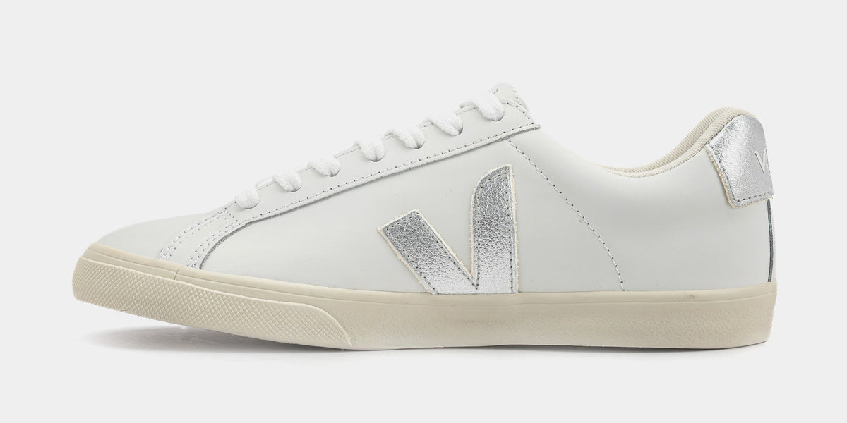 Exclusive Esplar Logo Womens Lifestyle Shoes (White/Silver) — 36 — Back View