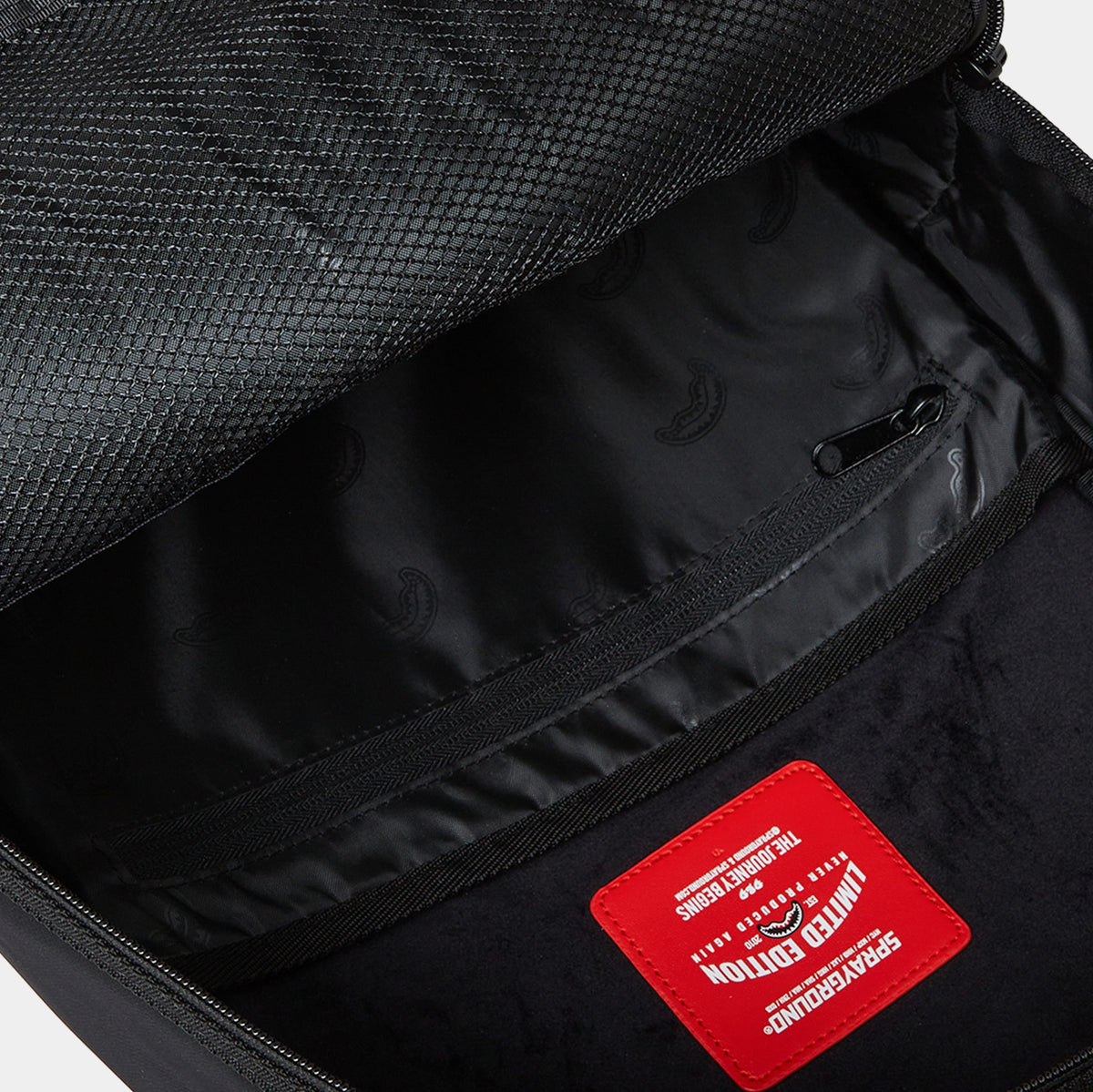 Exclusive Shark Central Nylon Mens Backpack (Black/Grey/Black) — OS — Lifestyle View