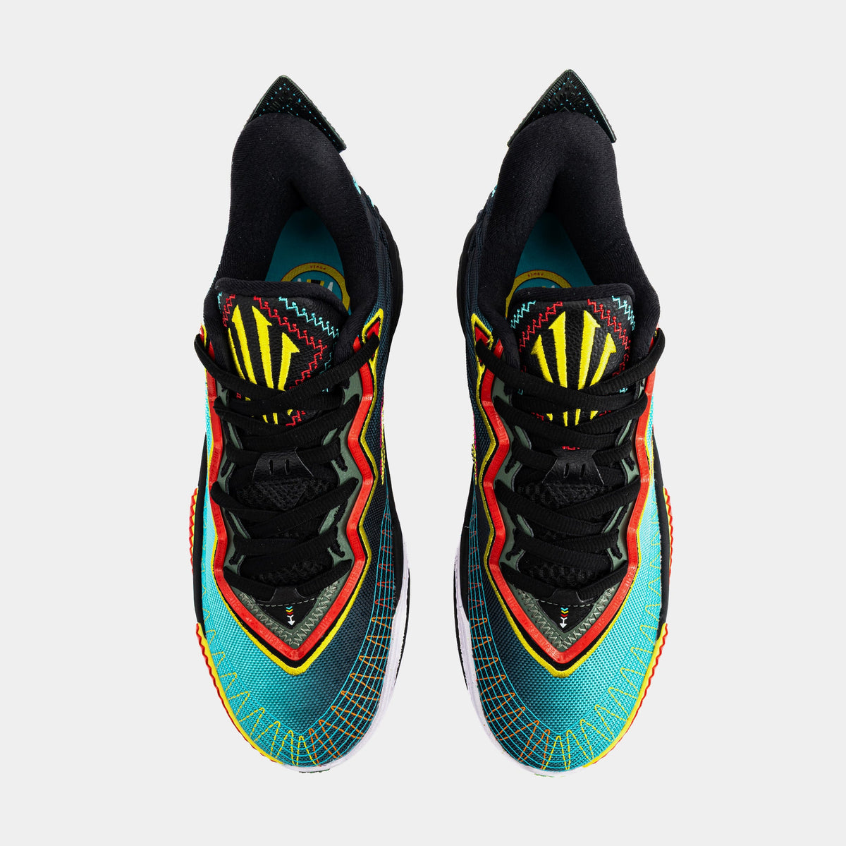 Exclusive Kai 2 Retro 90s Mens Basketball Shoes (Teal/Black/Orange) Final Sale — 8 — Side View