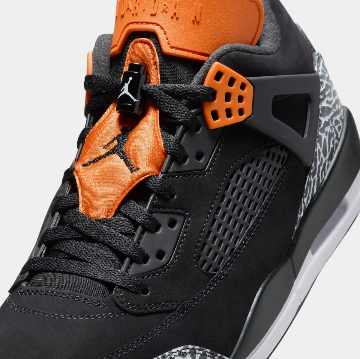 Exclusive Spizike Low Mens Basketball Shoes (Black/Starfish/White) — 7 — Detail View