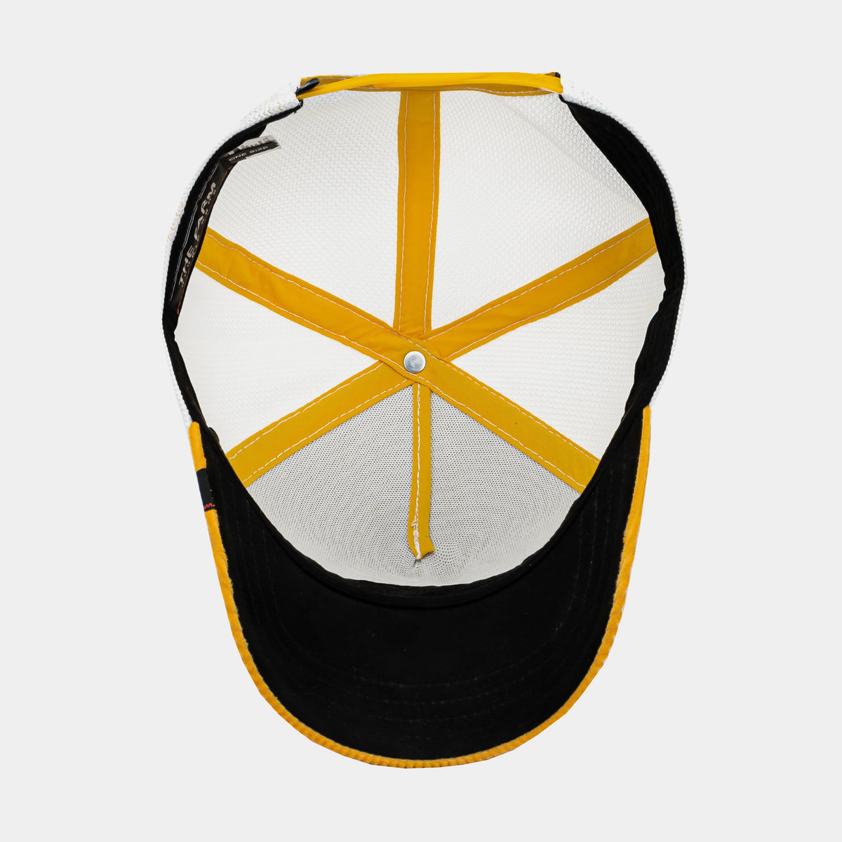 Exclusive Rehtnap Trucker Mens Hat (Yellow/Beige) — OS — Top View