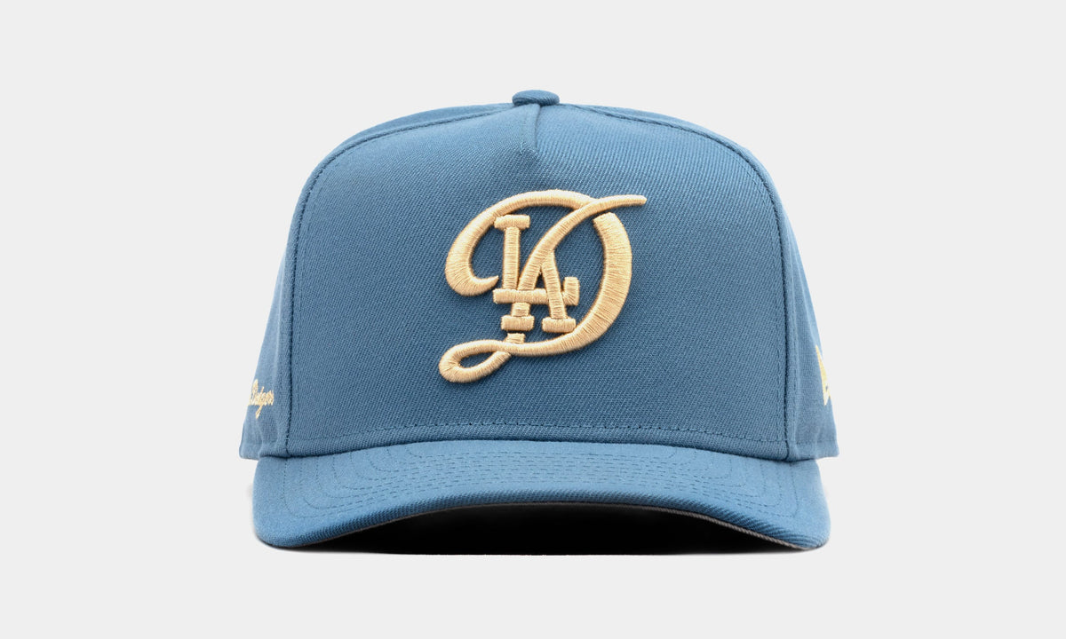 Exclusive Shoe Palace Exclusive Los Angeles Dodgers City 950AF Snapback Mens Hat (Light Blue/Chrome) — OS — Front View