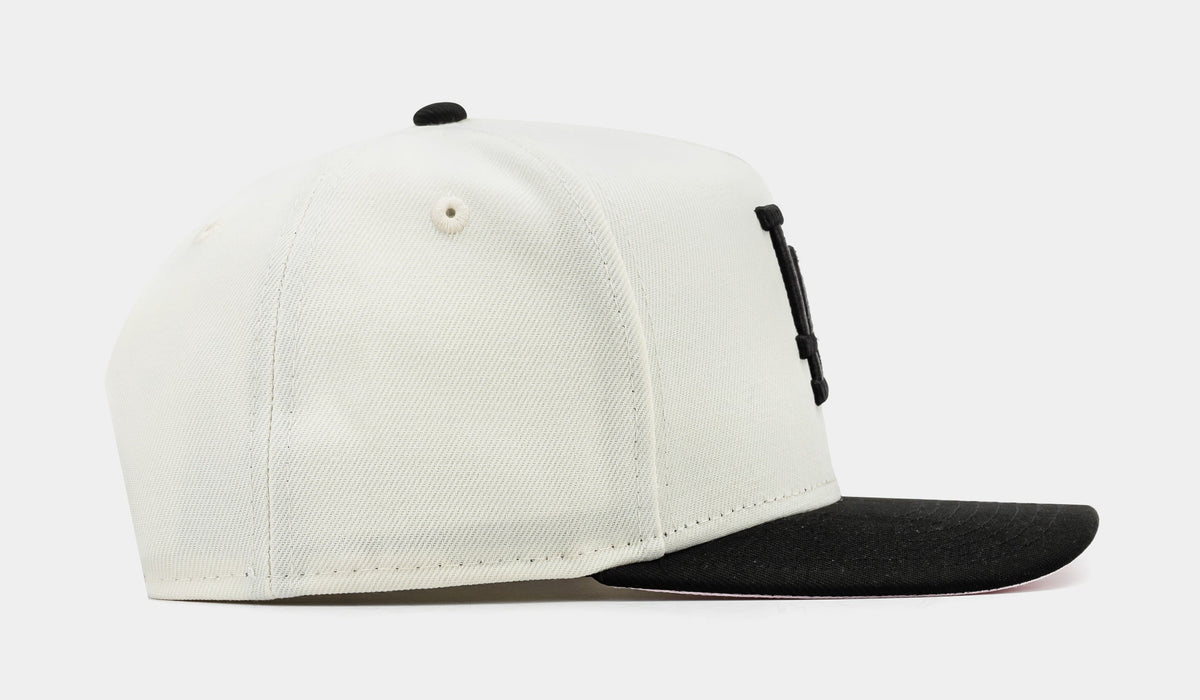 Exclusive Shoe Palace Exclusive Los Angeles Dodgers Curve Rose 950AF Snapback Mens Hat (Chrome/Black) — OS — Side View