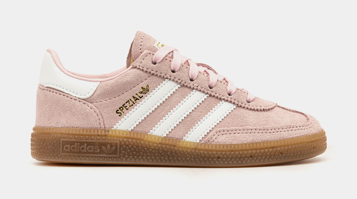 Exclusive Handball Spezial Preschool Lifestyle Shoes (Pink/White) — 10.5C — Front View