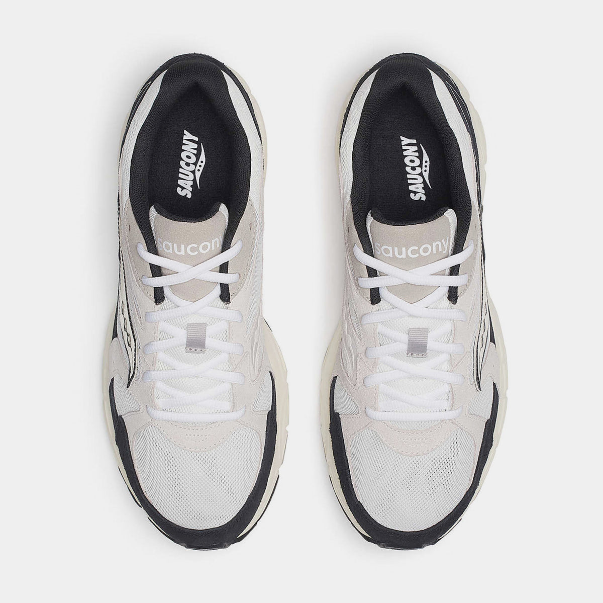 Exclusive Ride Millennium Suede Mens Running Shoes (White/Black) — 5 — Side View