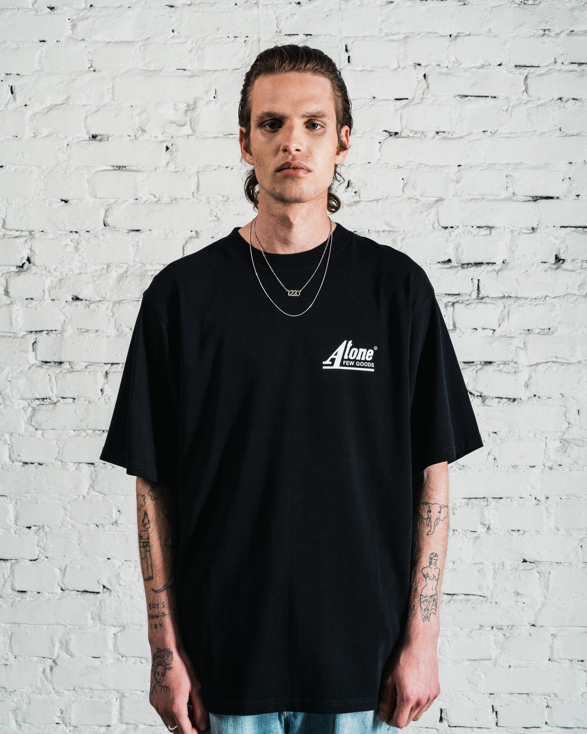 Exclusive Afew Goods x ATONE LIFE&DEATH TEE "BLACK" — 2XL — Front View