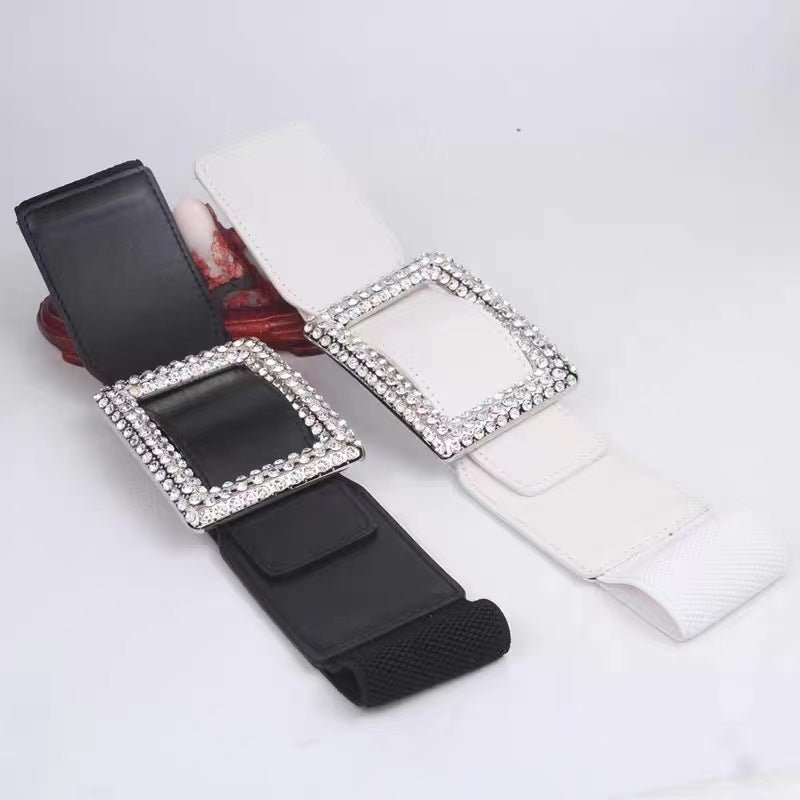 Exclusive All-match Square Buckle Wide Belt — Black — Alternate View 8
