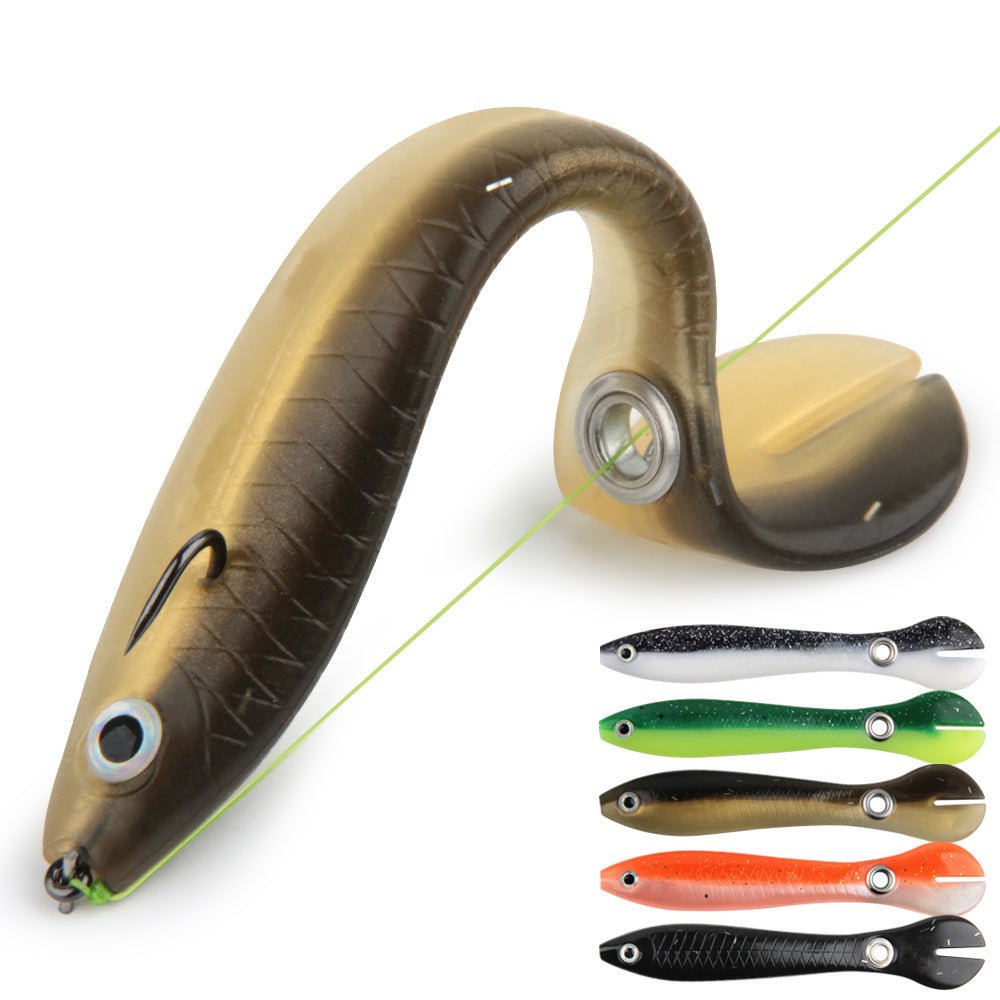 Exclusive Artificial Swimming Soft Fishing Bait — 1black back — Size 1PC — Width 10cm — Front View