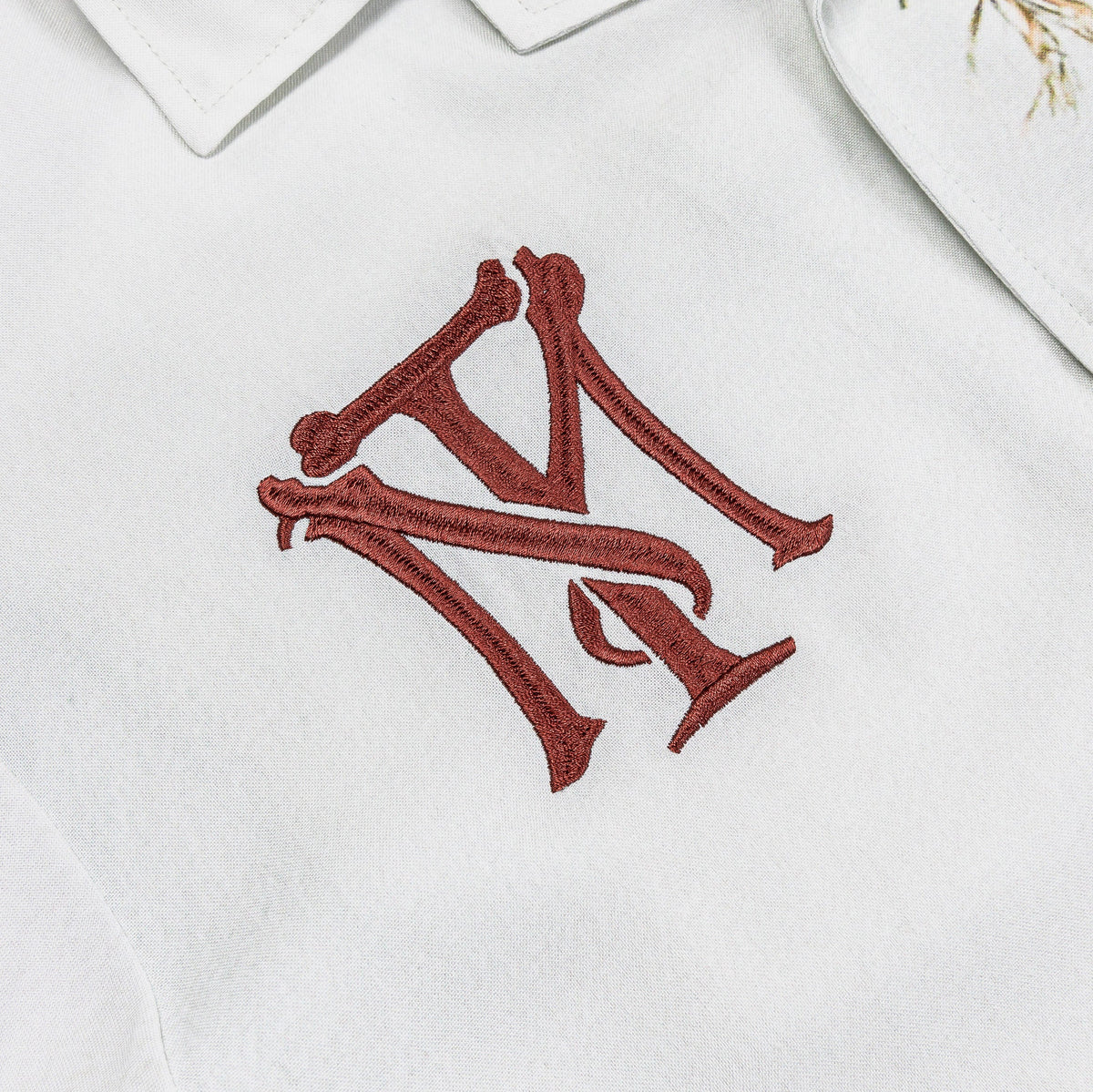 Exclusive SP x Scarface Poolside Button Up Mens Short Sleeve Shirt (White/Green) — S — Back View