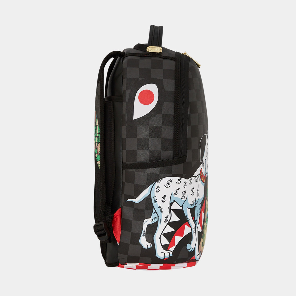 Exclusive Richie Rich And Dog Money Reveal DLXSV Mens Backpack (Black/Green) — OS — Back View