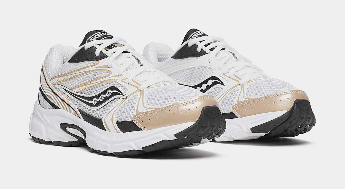 Exclusive Ride Millennium Mens Running Shoes (White/Gold/Black) — 5 — Back View