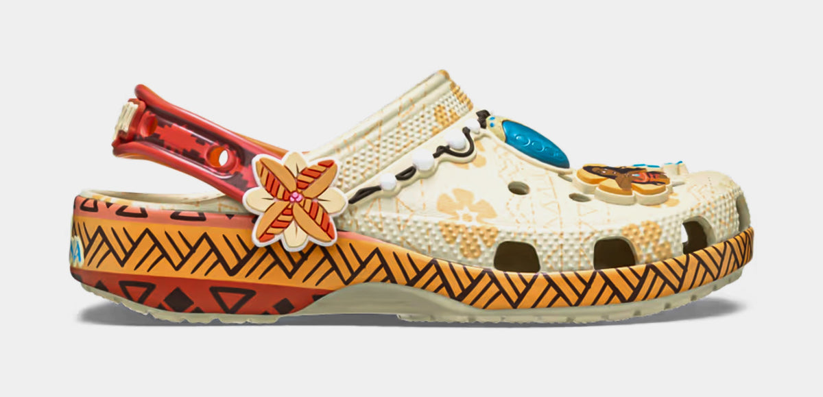 Exclusive Disney Moana Classic Clog Preschool Sandals (Beige/Orange) — 11C — Front View