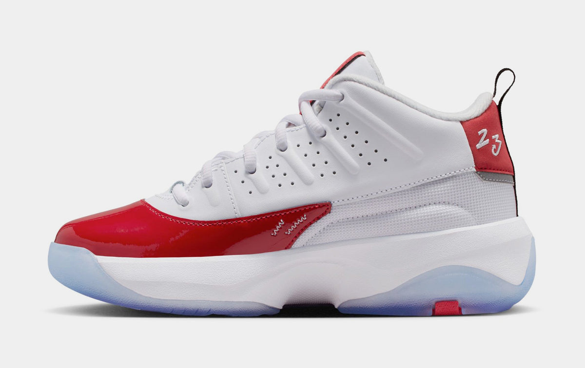Exclusive Max Aura 7 Grade School Lifestyle Shoes (White/Gym Red/Black/White) — 3.5Y — Back View