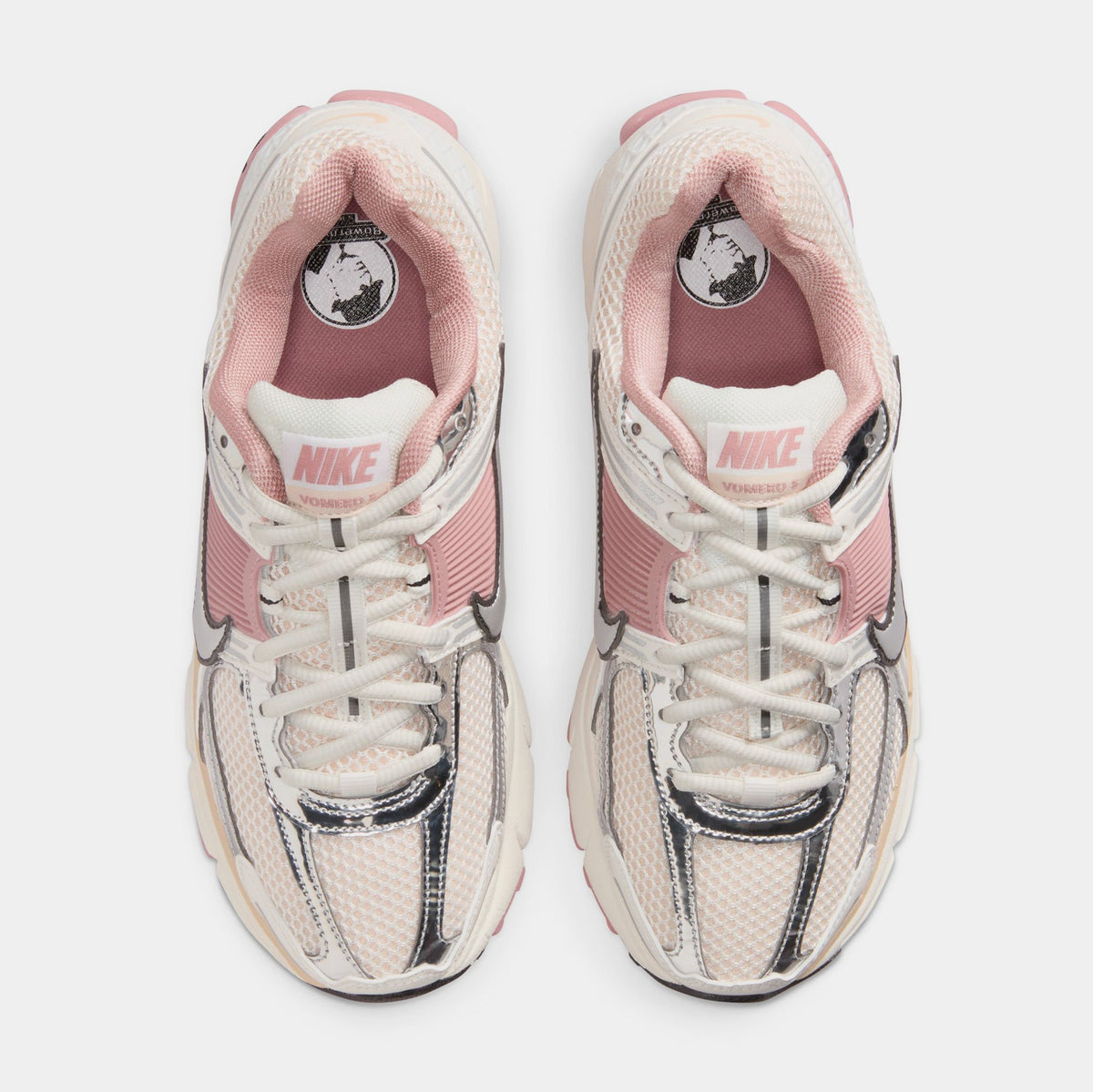 Exclusive Vomero 5 Womens Running Shoes (Sail/Pearl White/Particle Pink/Sail) — 5 — Side View