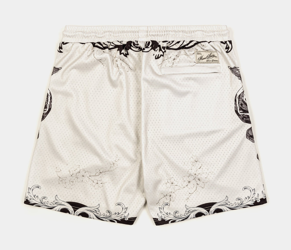 Exclusive Cupid Mesh Mens Shorts (Beige/Grey/Black) — S — Side View