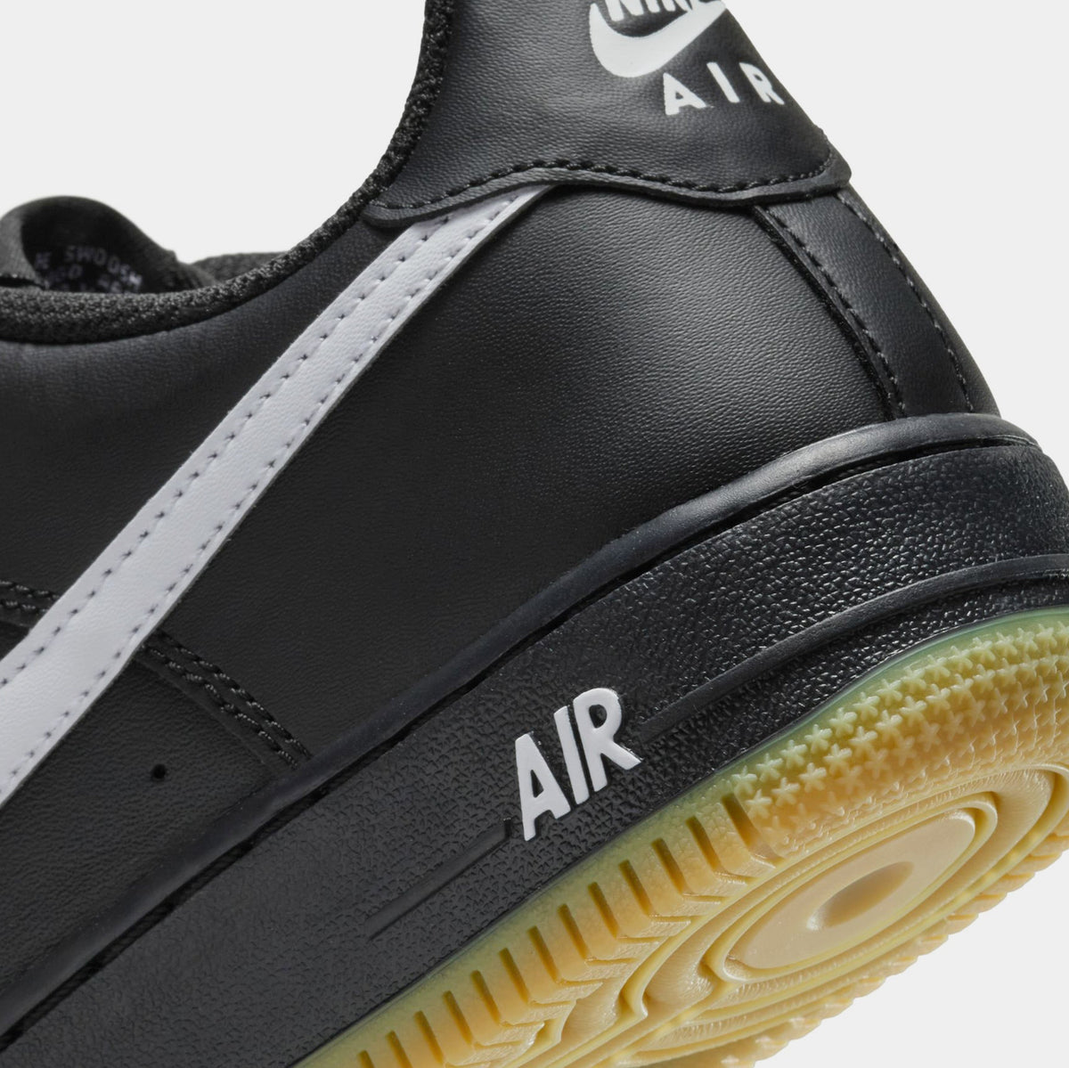 Exclusive Air Force 1 '07 LV8 Grade School Lifestyle Shoes (Black/Gum Light Brown/White) — 1Y — Lifestyle View