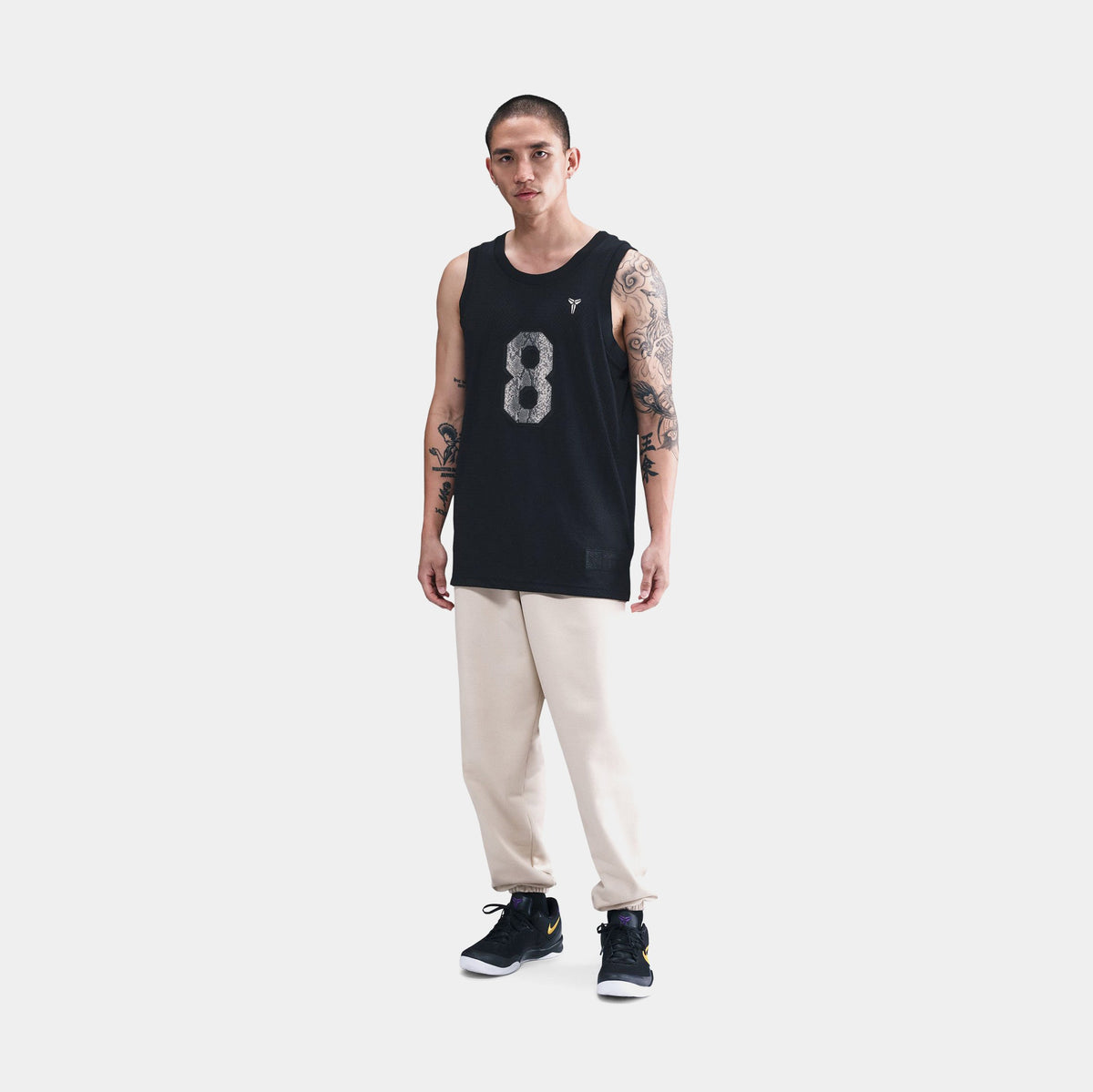 Exclusive Kobe Bryant Mamba Mens Jersey (Black/Sanddrift) — S — Back View