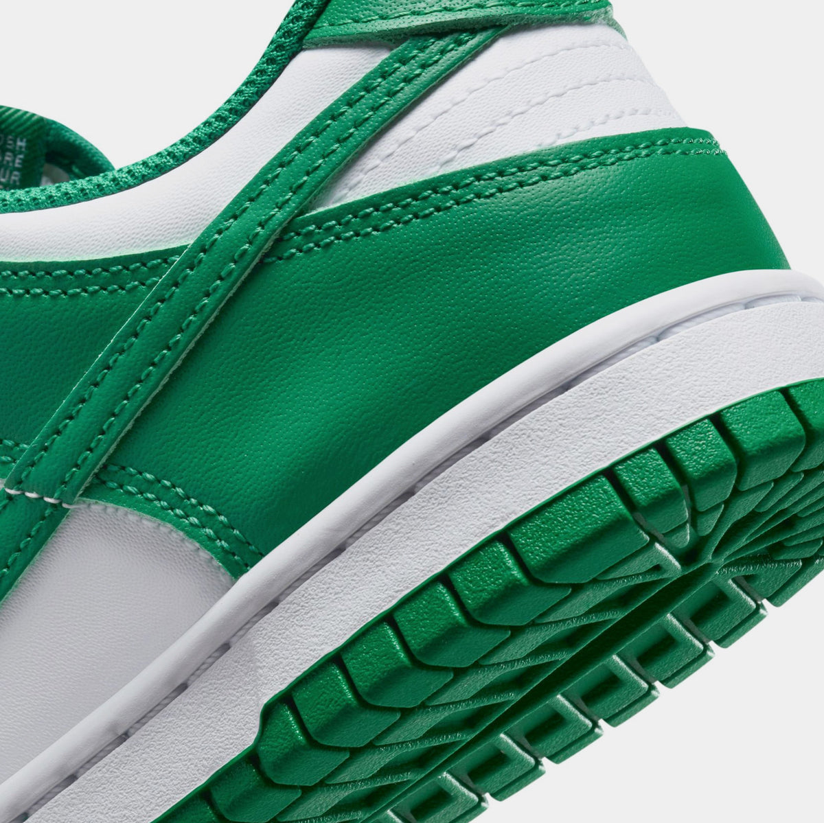 Exclusive Dunk Low Grade School Lifestyle Shoes (White/Malachite) — 3.5Y — Back View