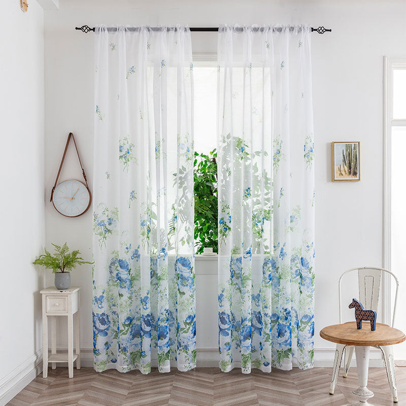 Exclusive Light Transmission Decorative Curtain — Blue — Size 1x 2 M — Lifestyle View