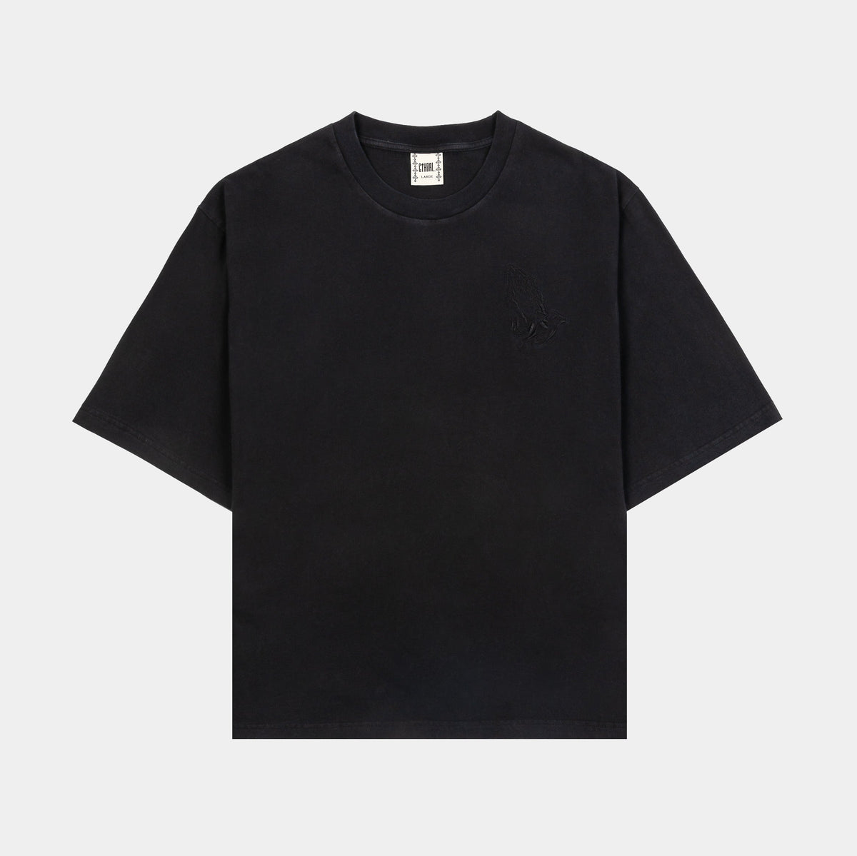 Exclusive Saint Michael Mens Short Sleeve Shirt (Black) — S — Front View
