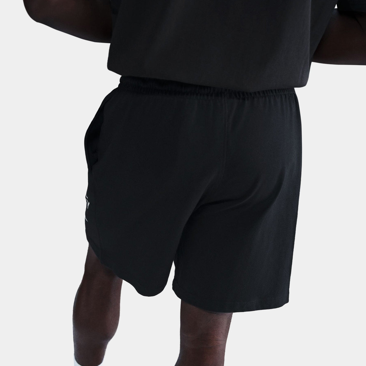 Exclusive Club Knit Official Mens Shorts (Black/Black/White) — S — Top View