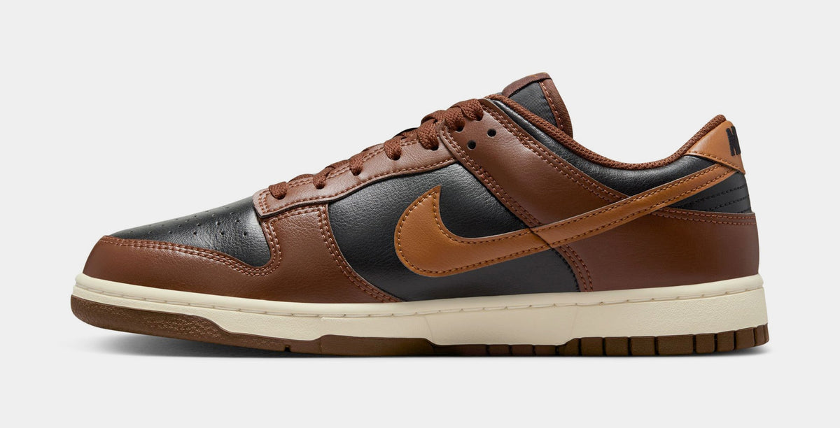 Exclusive Dunk Low Mens Lifestyle Shoes (Black/British Tan/Cacao Wow) — 4 — Back View