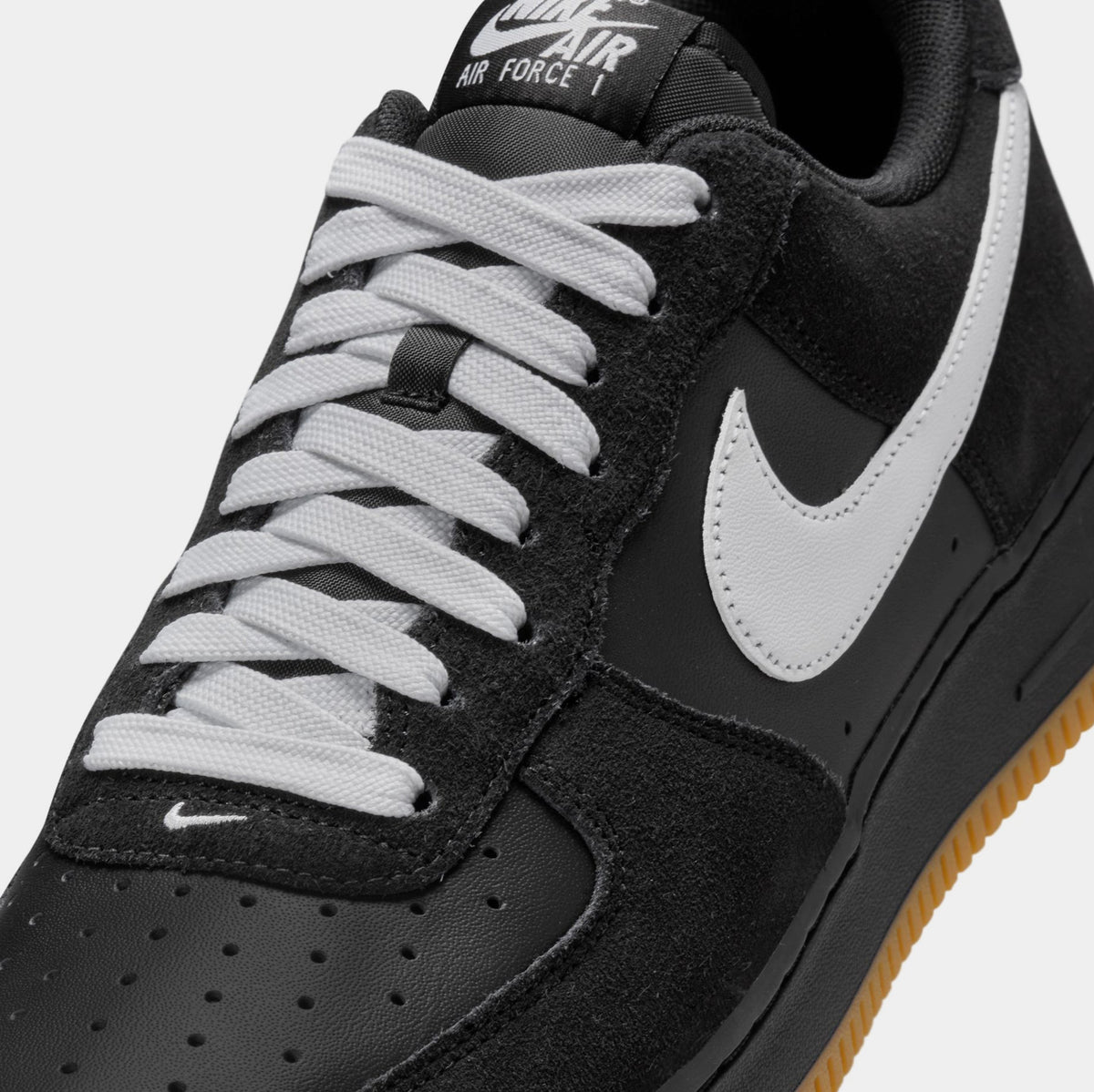 Exclusive Air Force 1 '07 LV8 Mens Lifestyle Shoes (Black/Gum Light Brown/White) — 6 — Detail View