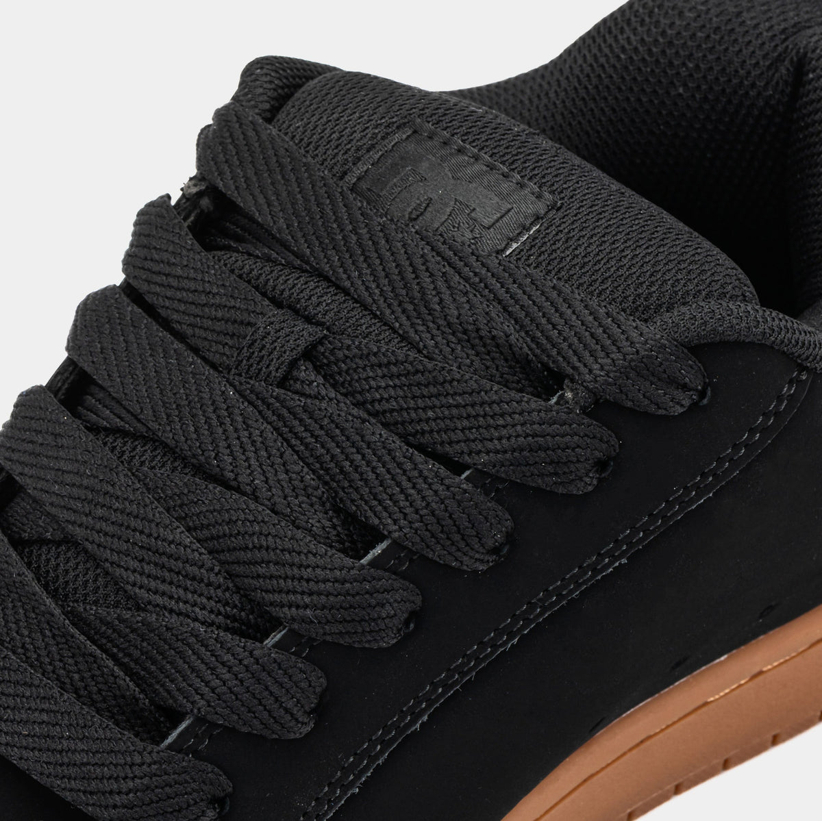 Exclusive Court Graffik Mens Skate Shoes (Black/Gum) — 7 — Back View