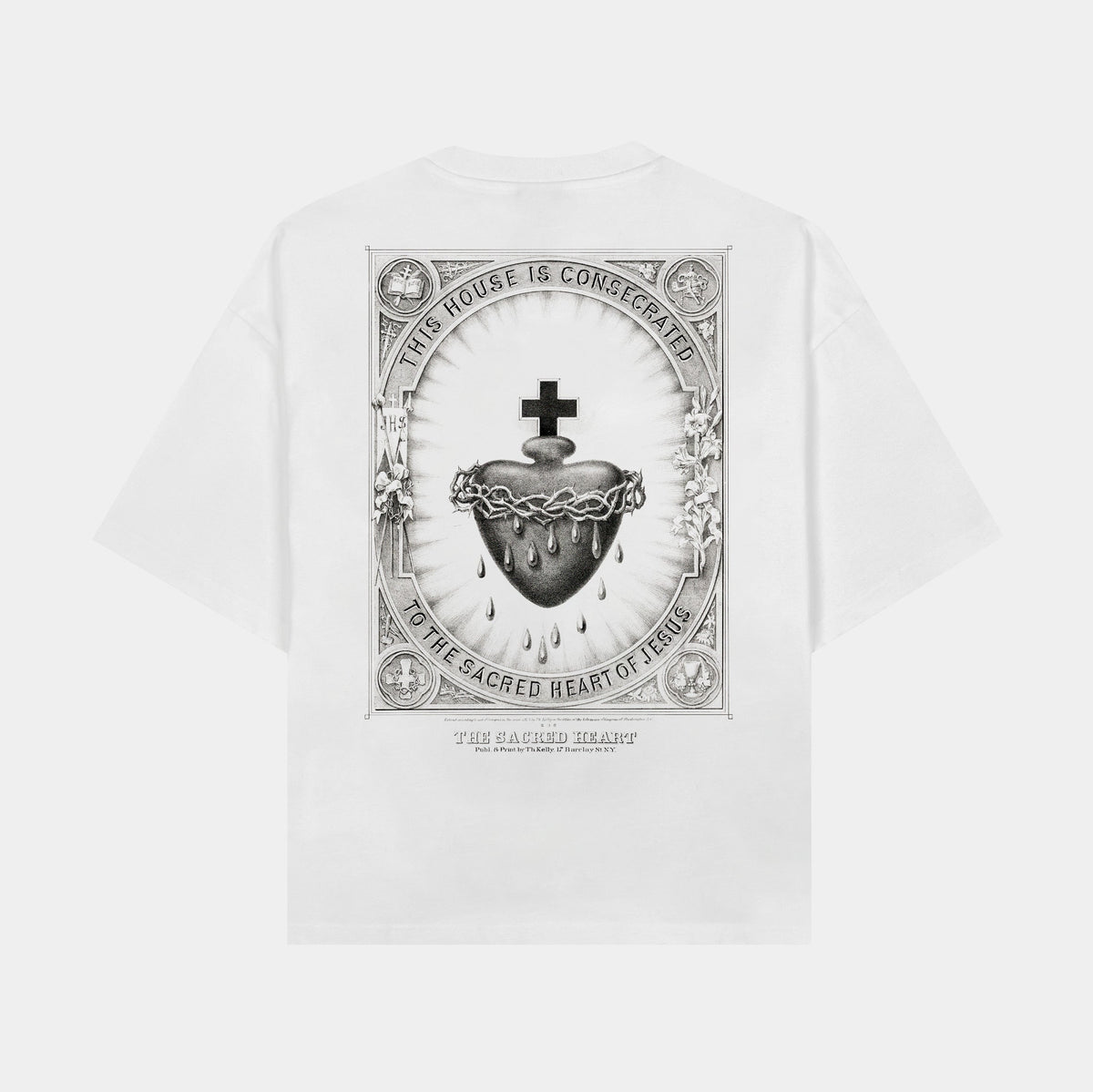 Exclusive The Heart Mens Short Sleeve Shirt (Black/White) — S — Side View